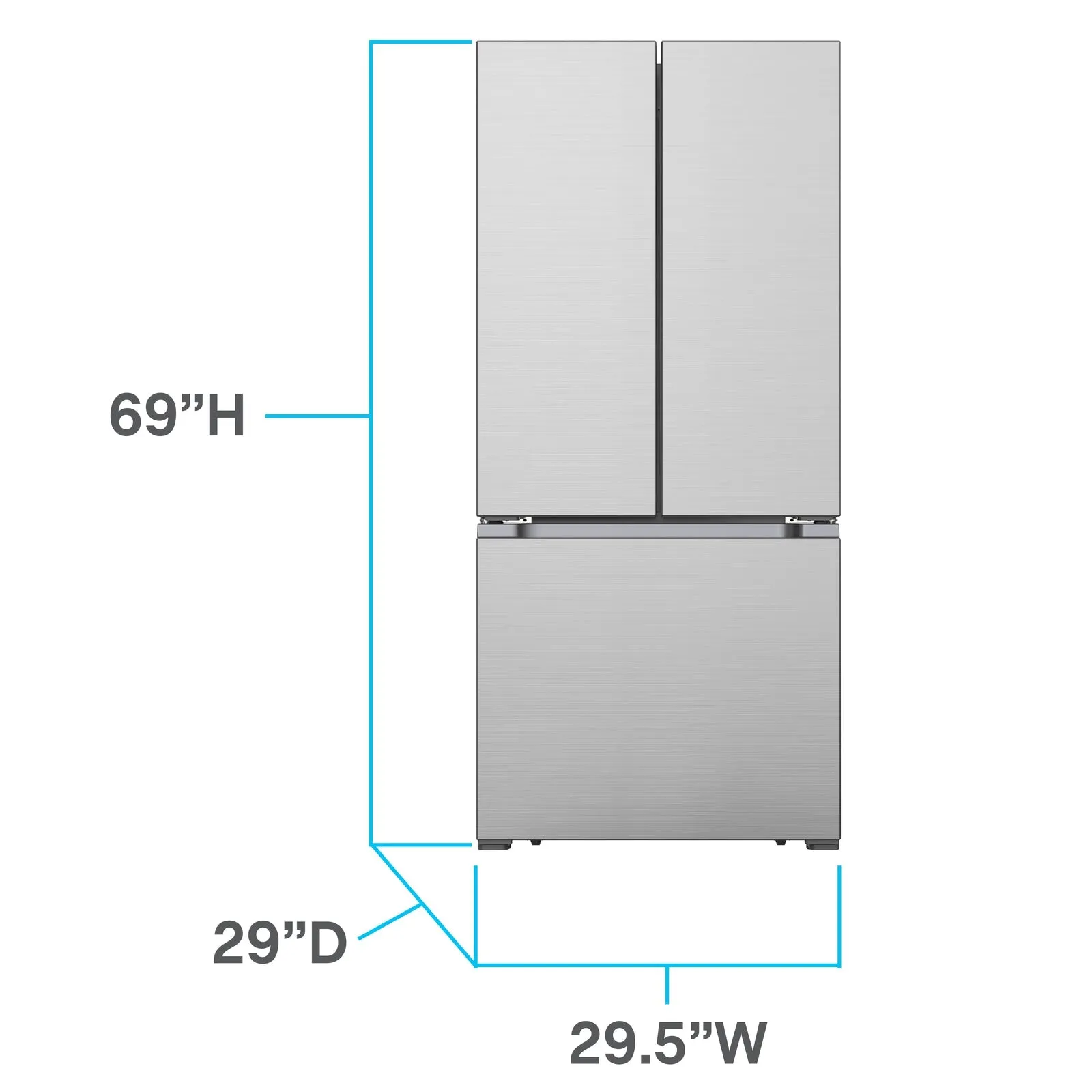 Avanti FFFDS175L3S Avanti Frost Free French Door Refrigerator. 17.5 Cu. Ft. - Stainless Steel / 17.50 Cu. Ft.