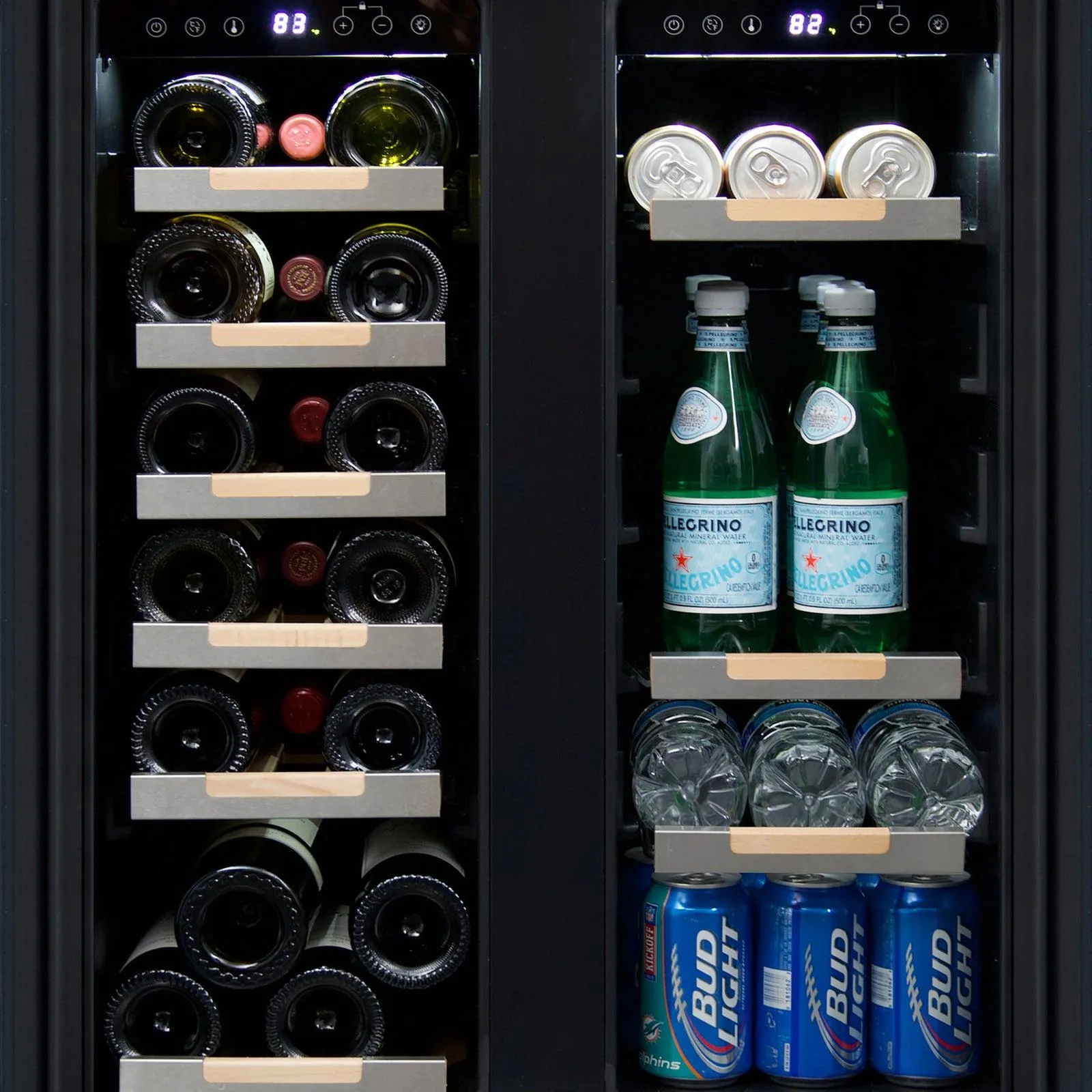 Avanti WBE1956Z3S Avanti Elite Side By Side Wine And Beverage Cooler - Stainless Steel / 19 Bottles / 56 12 Oz. Cans