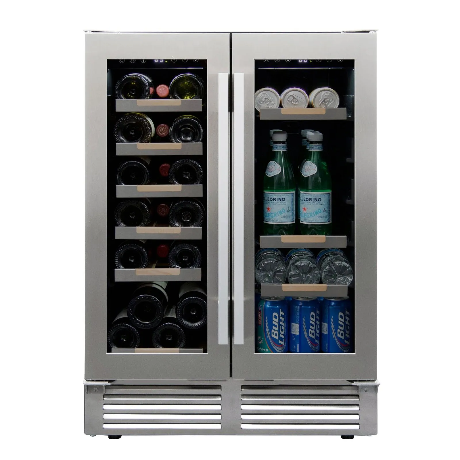Avanti WBE1956Z3S Avanti Elite Side By Side Wine And Beverage Cooler - Stainless Steel / 19 Bottles / 56 12 Oz. Cans