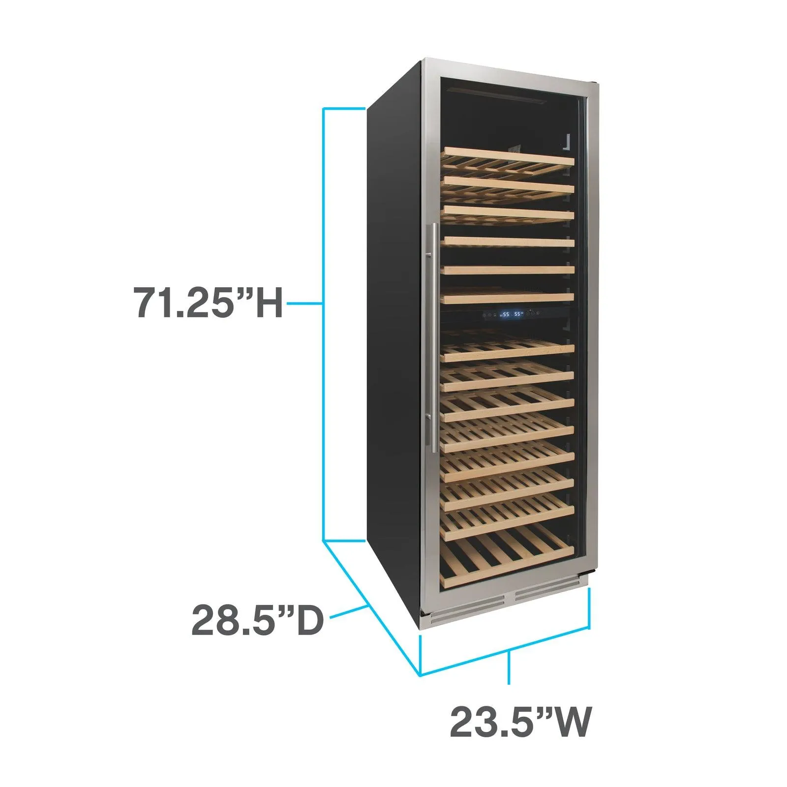 Avanti WCD165DZ3S Avanti 163 Bottle Designer Series Dual-Zone Wine Cooler - Stainless Steel / 163 Bottles