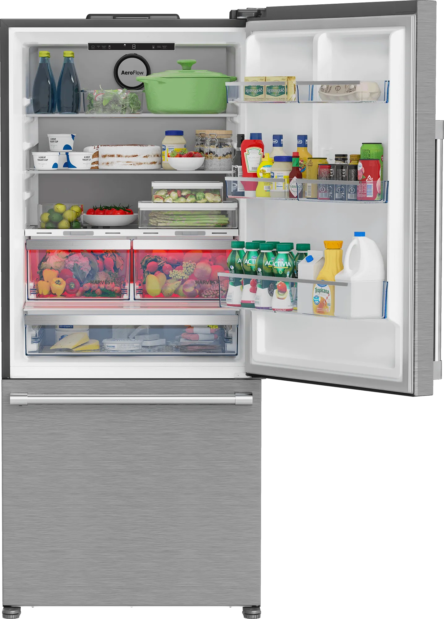 Beko BFBD30216SS 30 Bottom Freezer Refrigerator With Harvestfresh
