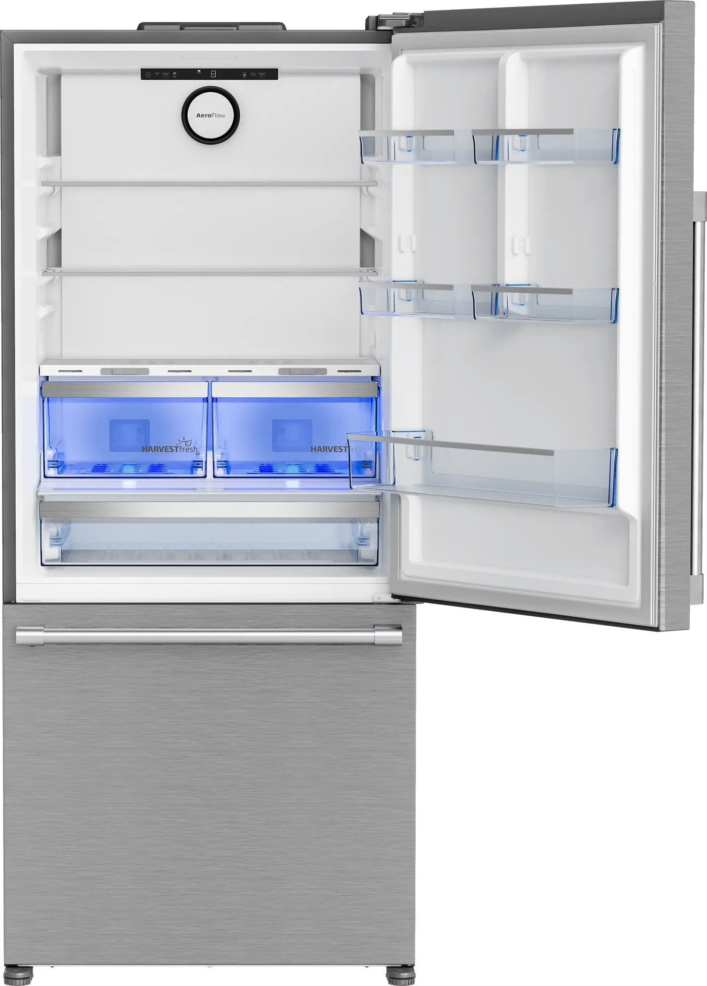 Beko BFBD30216SS 30 Bottom Freezer Refrigerator With Harvestfresh