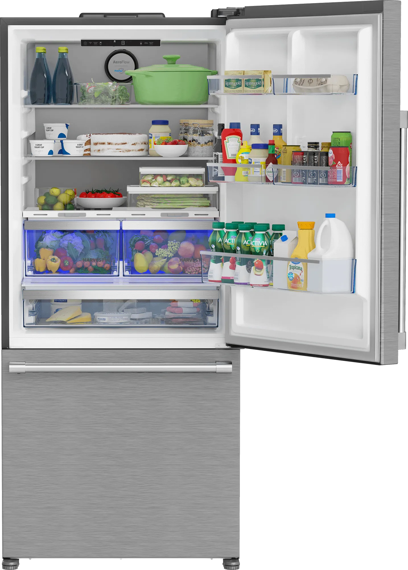 Beko BFBD30216SSIM 30 Bottom Freezer Refrigerator With Harvestfresh