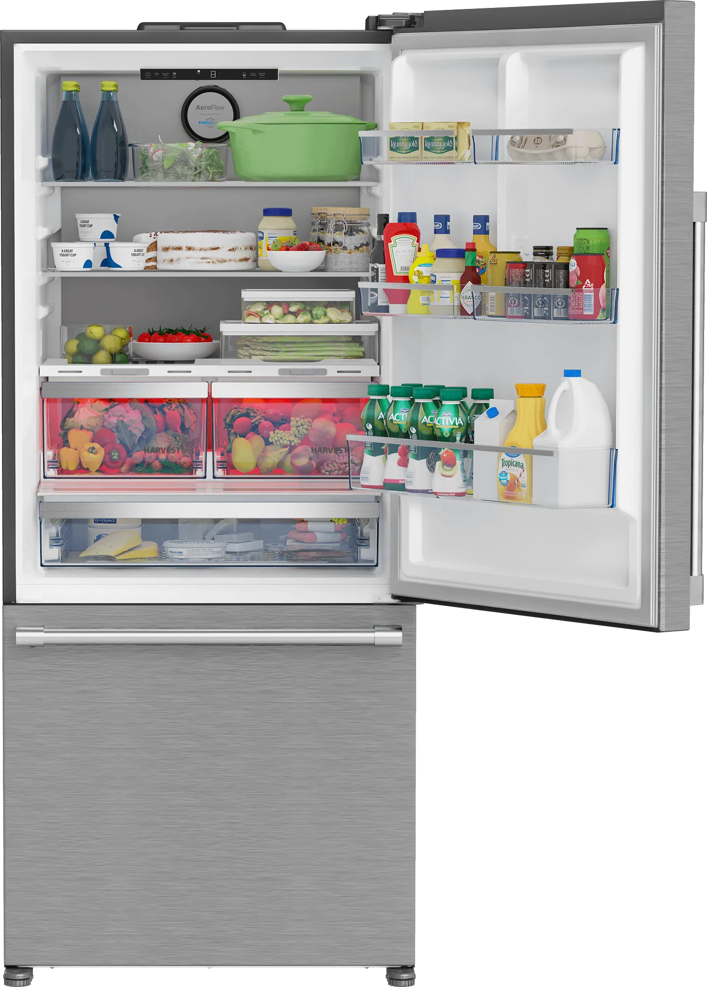 Beko BFBD30216SSIM 30 Bottom Freezer Refrigerator With Harvestfresh