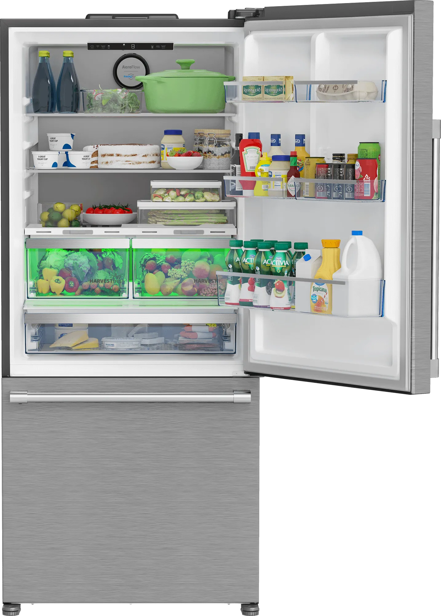 Beko BFBD30216SSIM 30 Bottom Freezer Refrigerator With Harvestfresh