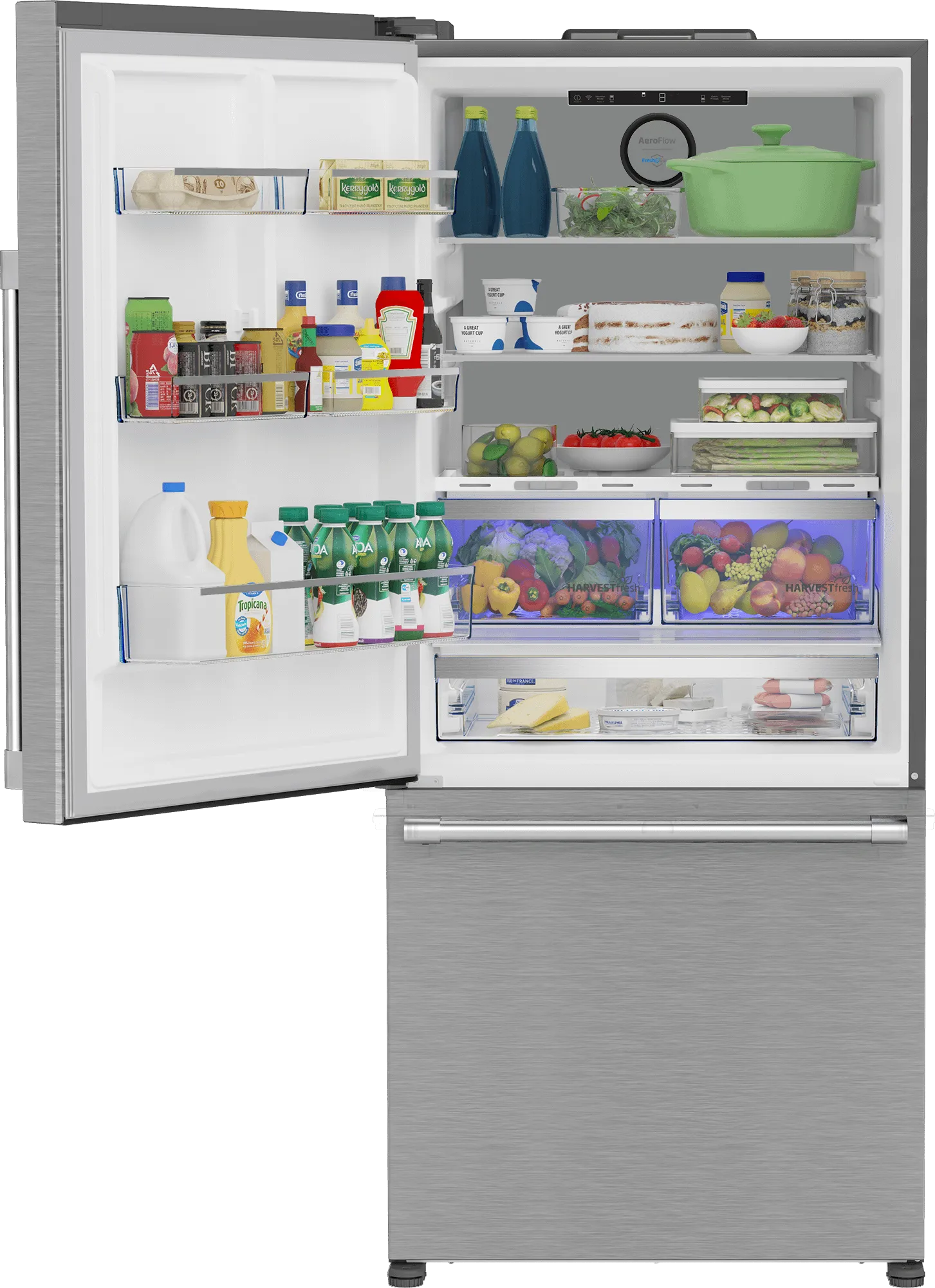 Beko BFBD30216SSIML 30 Bottom Freezer Refrigerator With Harvestfresh