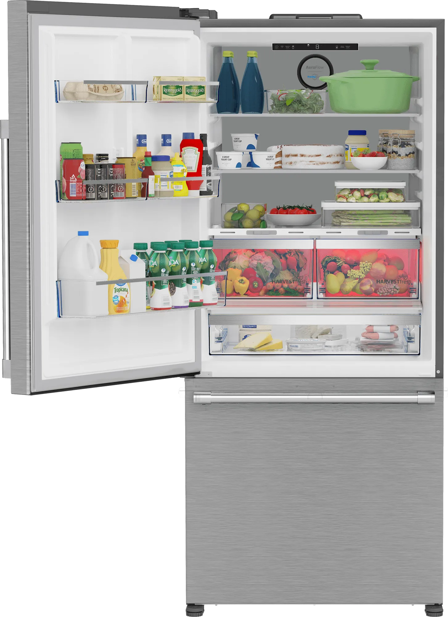 Beko BFBD30216SSIML 30 Bottom Freezer Refrigerator With Harvestfresh