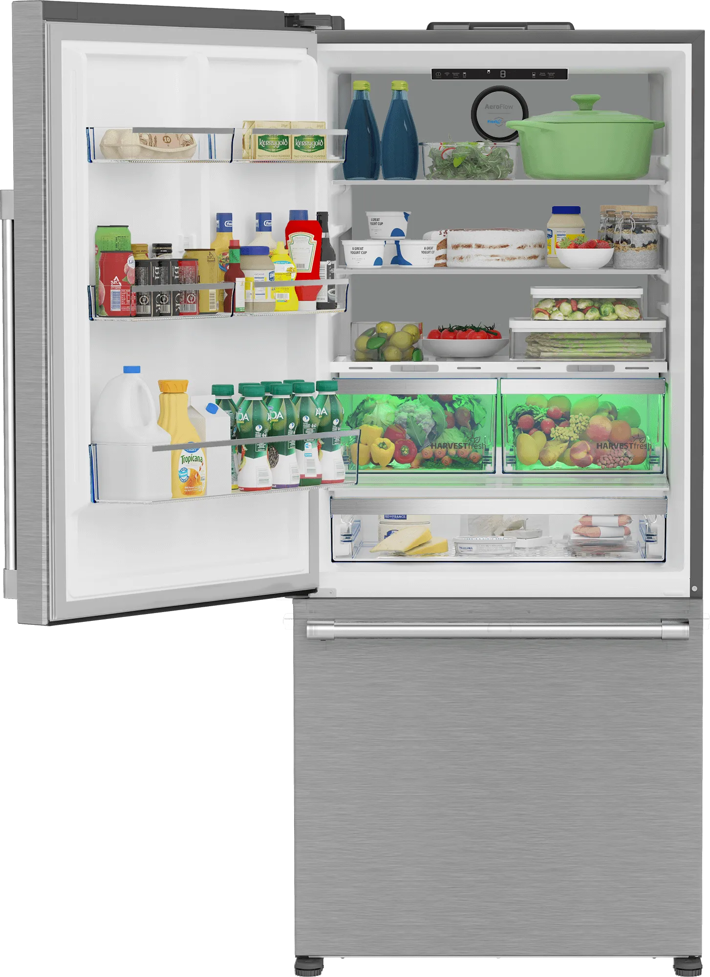 Beko BFBD30216SSIML 30 Bottom Freezer Refrigerator With Harvestfresh