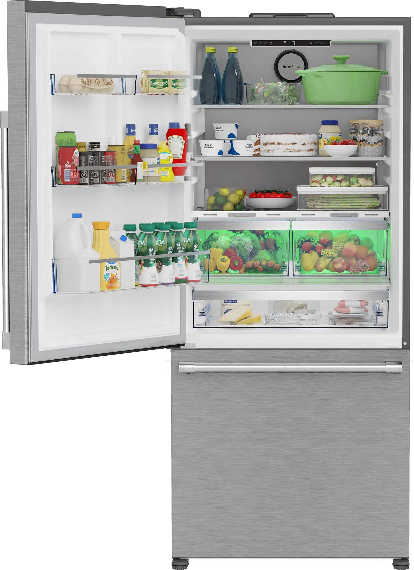 Beko BFBD30216SSL 30 Bottom Freezer Refrigerator With Harvestfresh