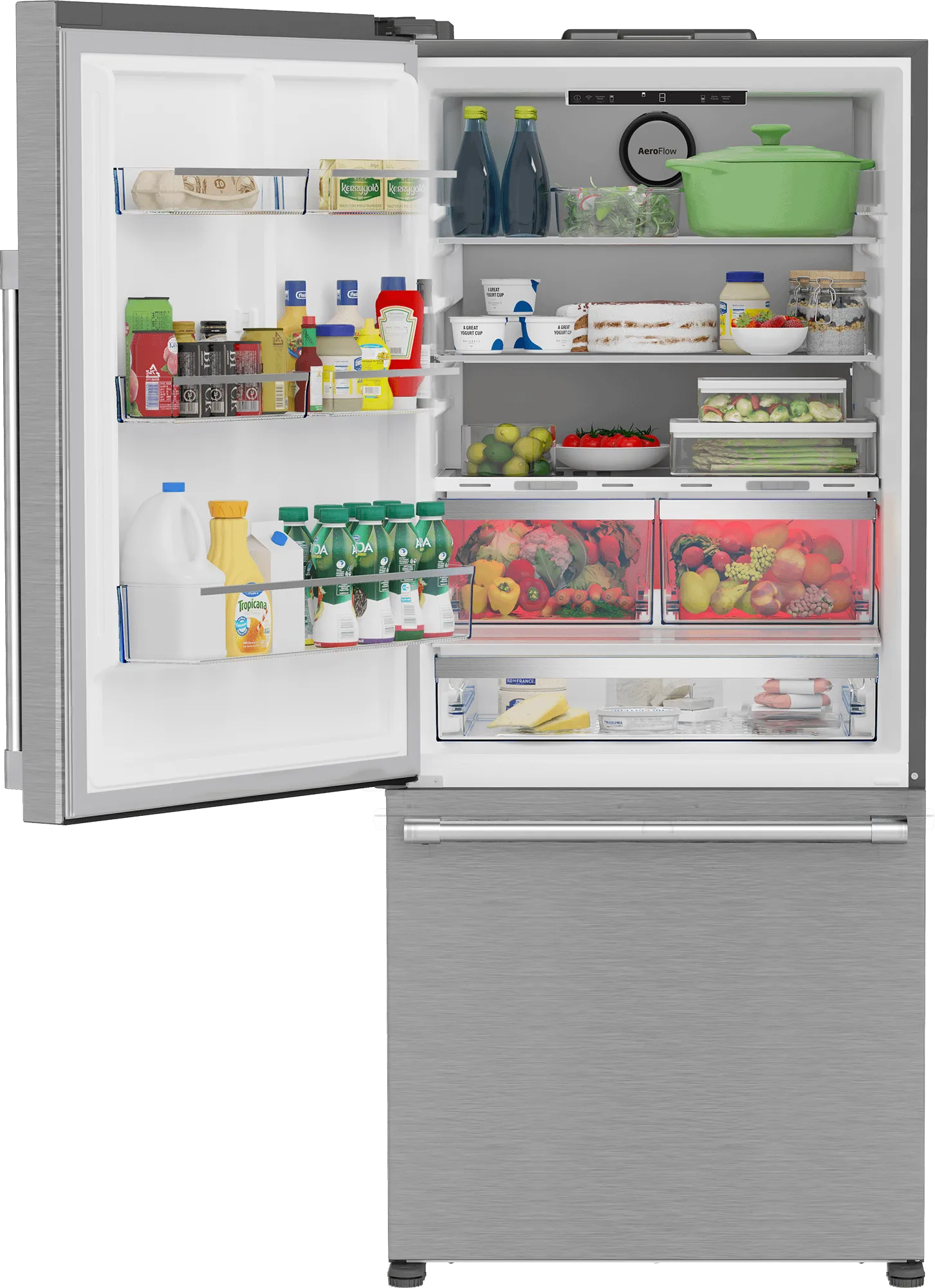 Beko BFBD30216SSL 30 Bottom Freezer Refrigerator With Harvestfresh