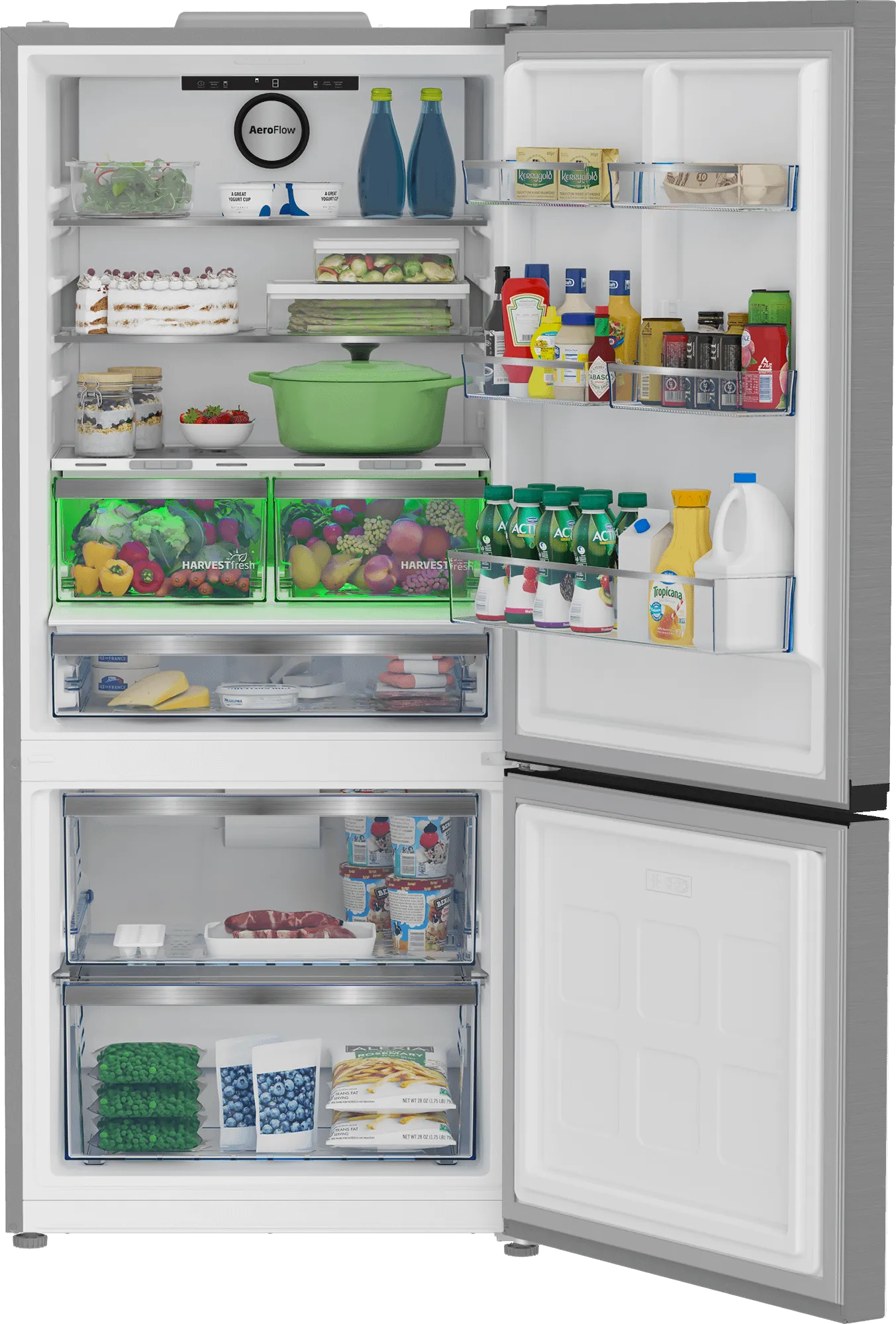 Beko BFBF30116SS 30 Bottom Freezer Refrigerator