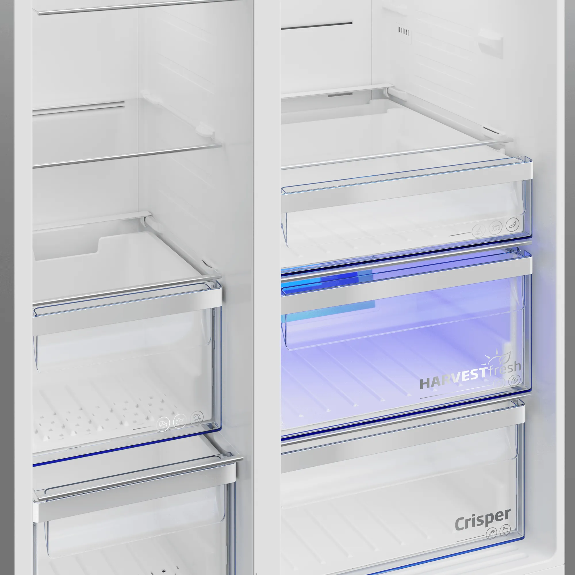 Beko BFSB3622XSS 36 Side By Side Refrigerator With Harvestfresh