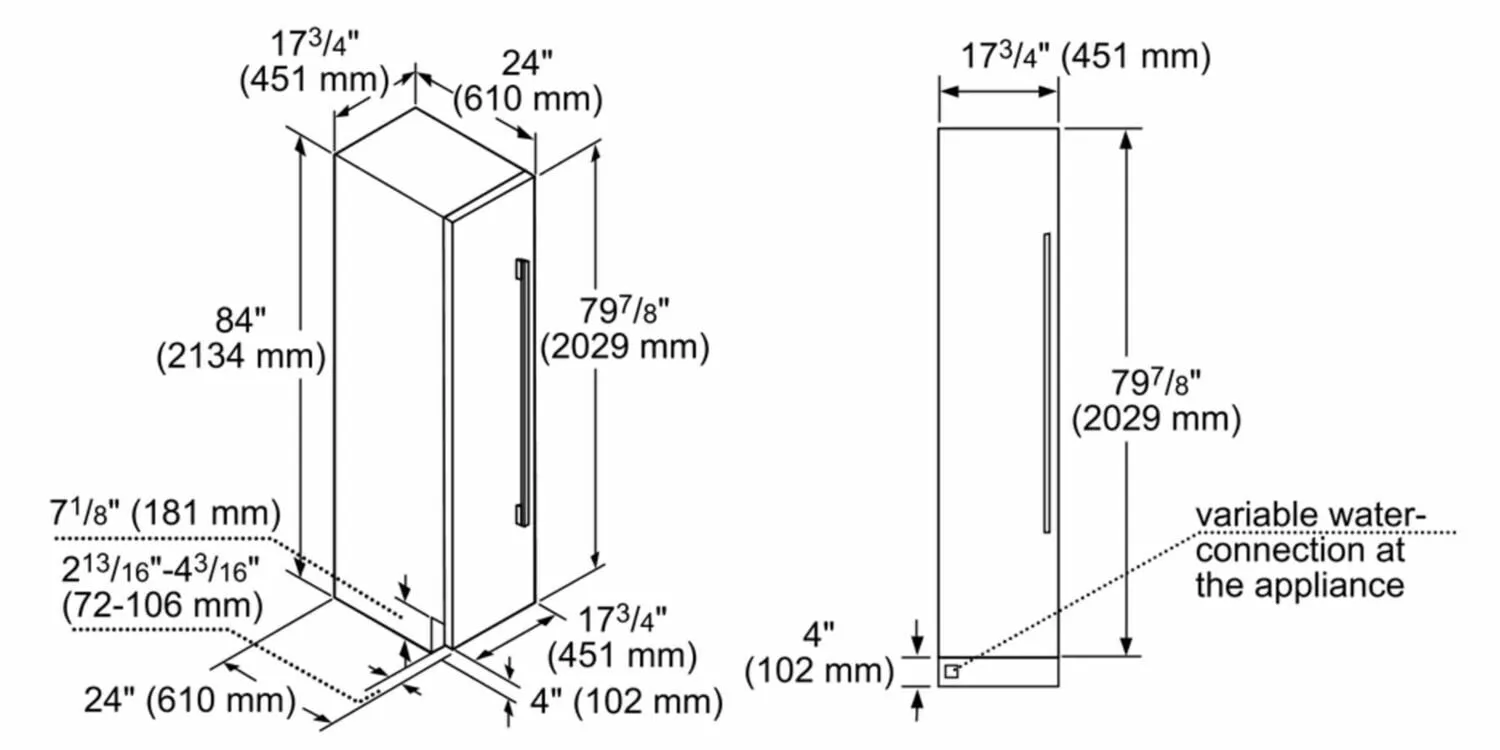Bosch B18IF905SP Benchmark Built-In Freezer 18'' B18If905Sp