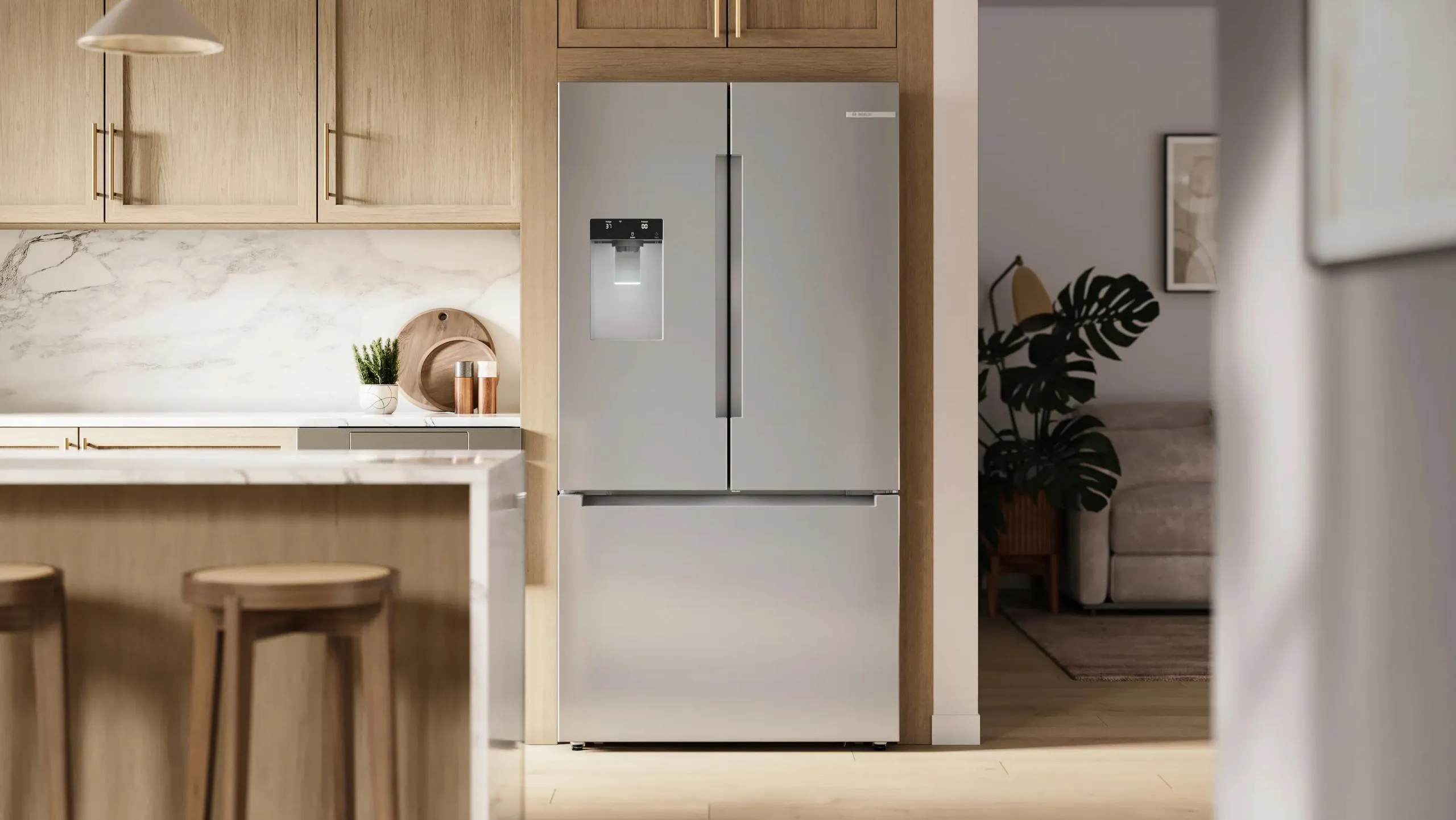 Bosch B36CD10ENS 100 Series French Door Bottom Mount Refrigerator 36 Stainless Steel (With Anti-Fingerprint). Total No Frost