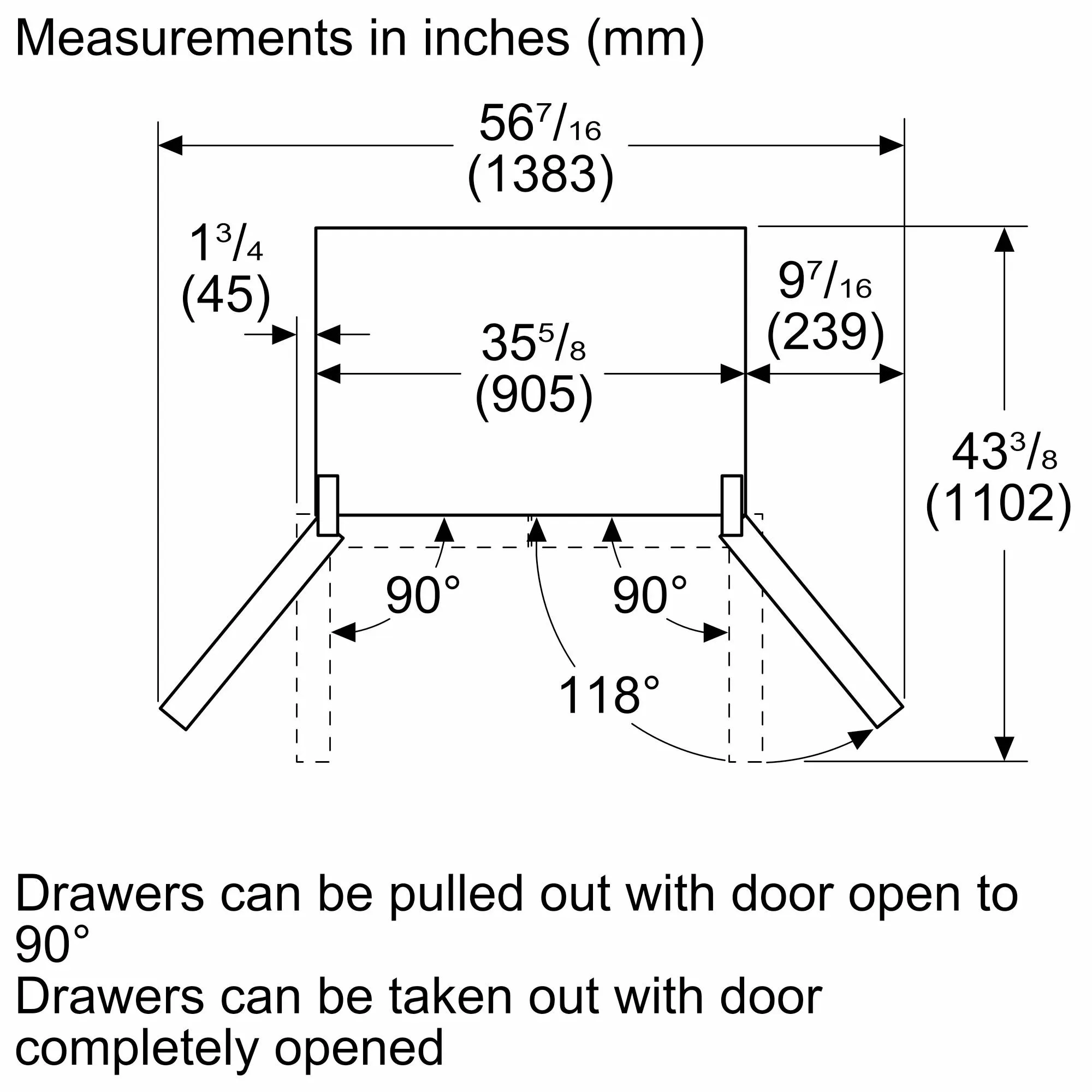 Bosch B36CD10ENS 100 Series French Door Bottom Mount Refrigerator 36 Stainless Steel (With Anti-Fingerprint). Total No Frost