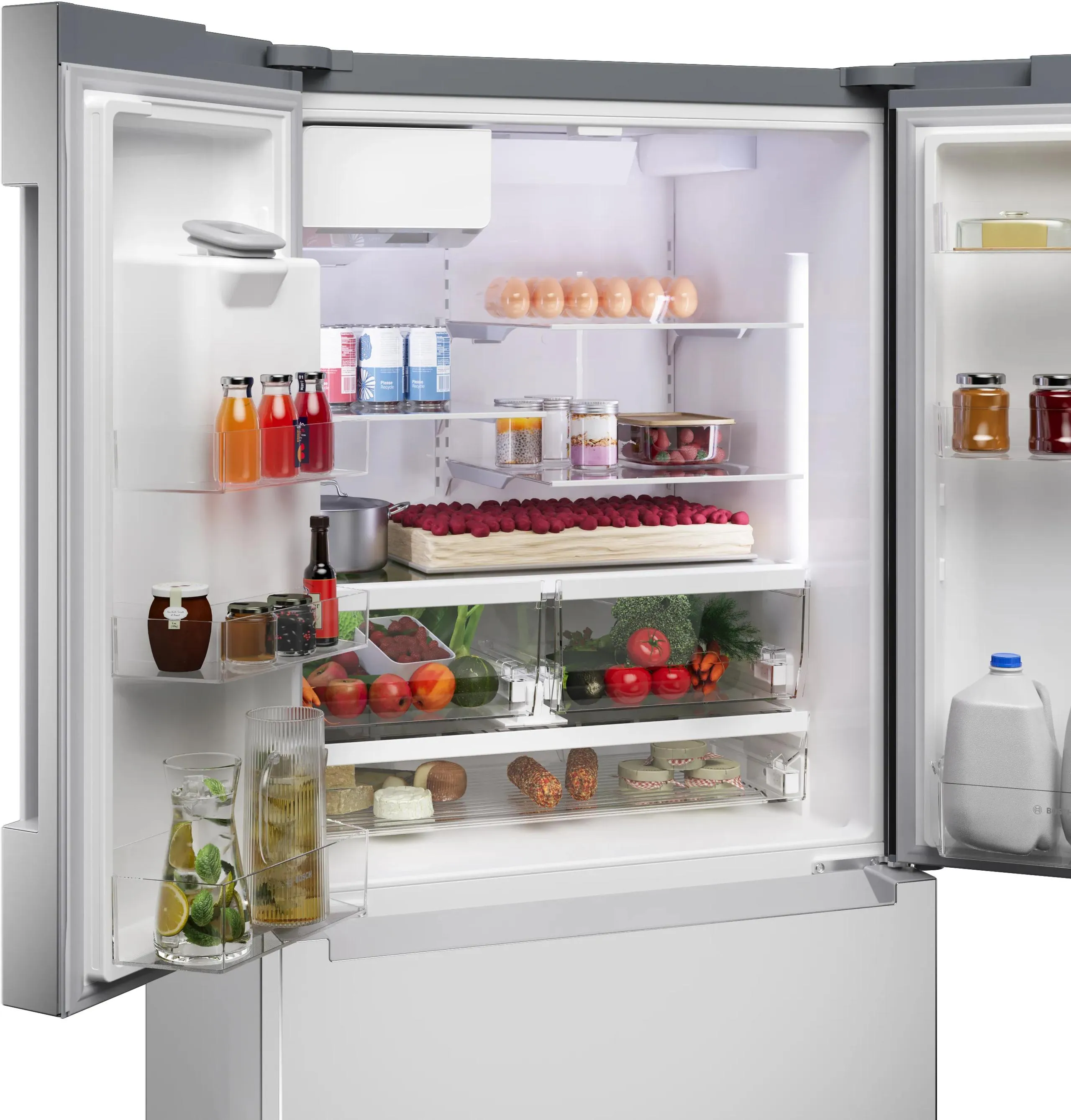Bosch B36CD10ENS 100 Series French Door Bottom Mount Refrigerator 36 Stainless Steel (With Anti-Fingerprint). Total No Frost