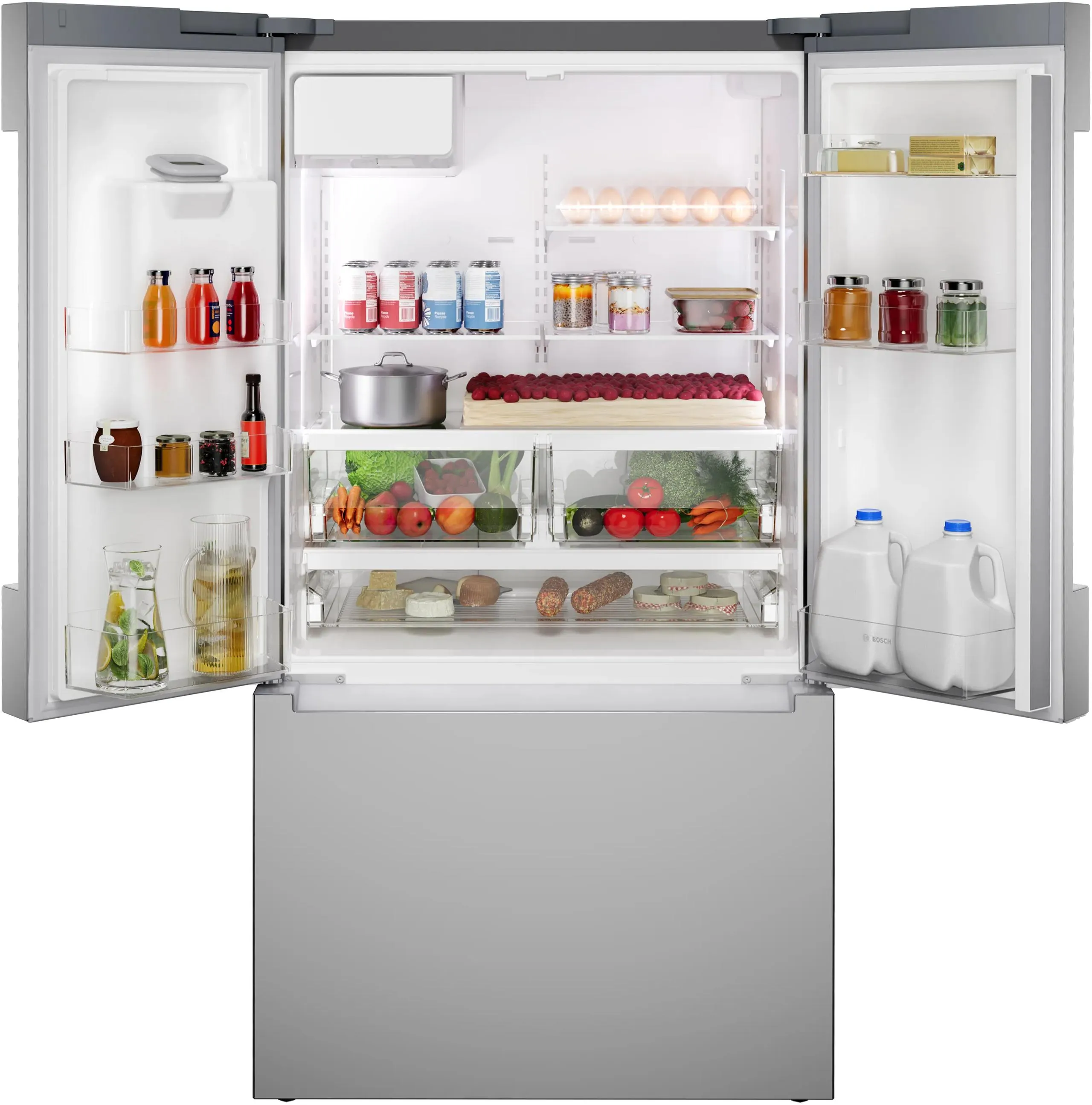 Bosch B36CD10ENS 100 Series French Door Bottom Mount Refrigerator 36 Stainless Steel (With Anti-Fingerprint). Total No Frost
