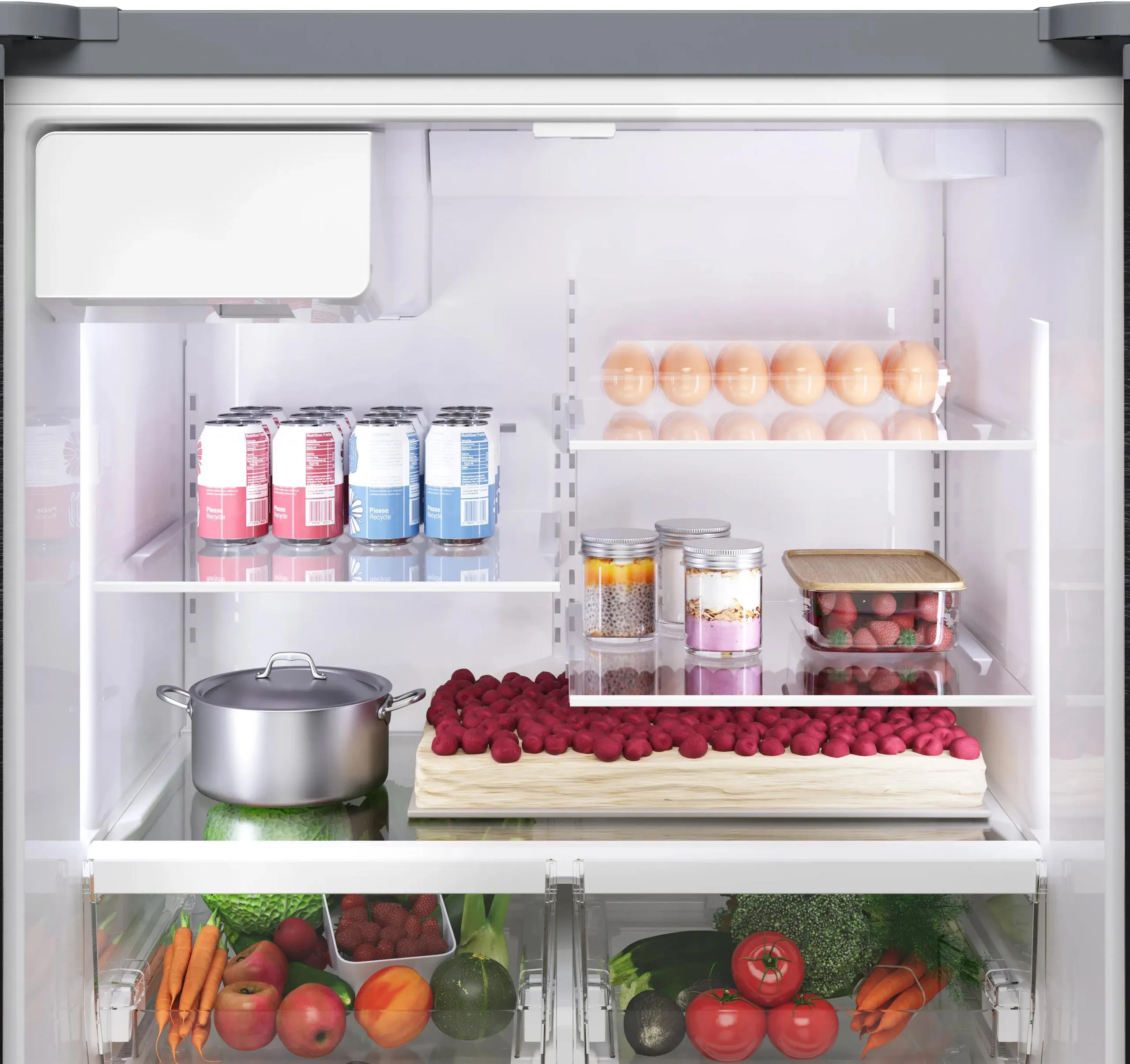 Bosch B36CD10ENS 100 Series French Door Bottom Mount Refrigerator 36 Stainless Steel (With Anti-Fingerprint). Total No Frost
