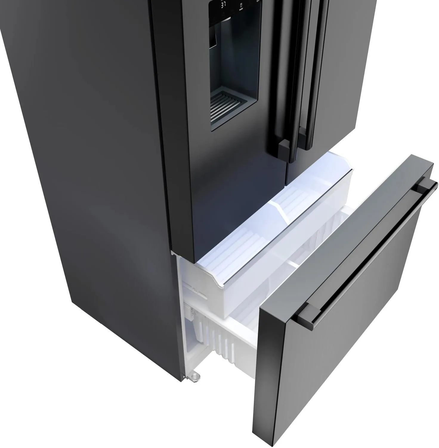 Bosch B36CD52SNB 500 Series French Door Bottom Mount Refrigerator 36 Black Stainless Steel. Total No Frost
