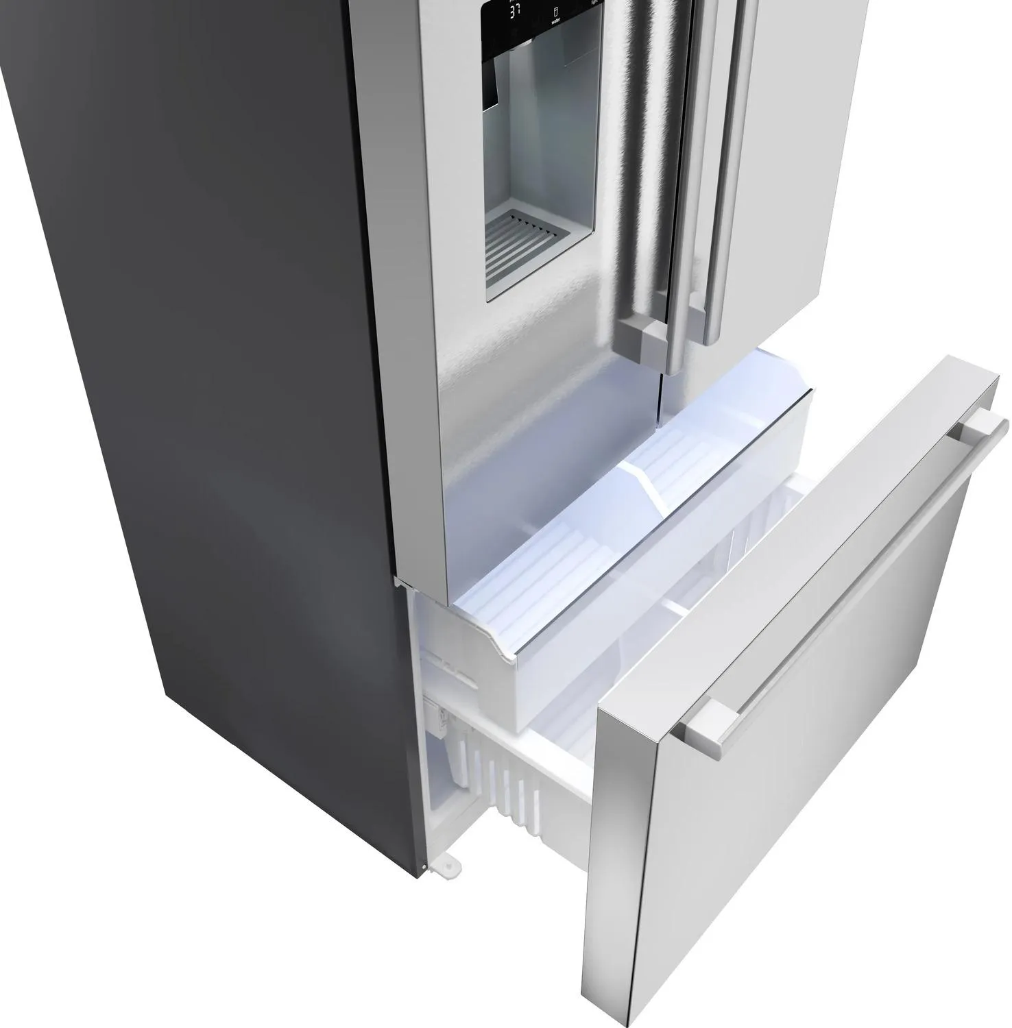 Bosch B36CD52SNS 500 Series French Door Bottom Mount Refrigerator 36 Stainless Steel (With Anti-Fingerprint). Total No Frost