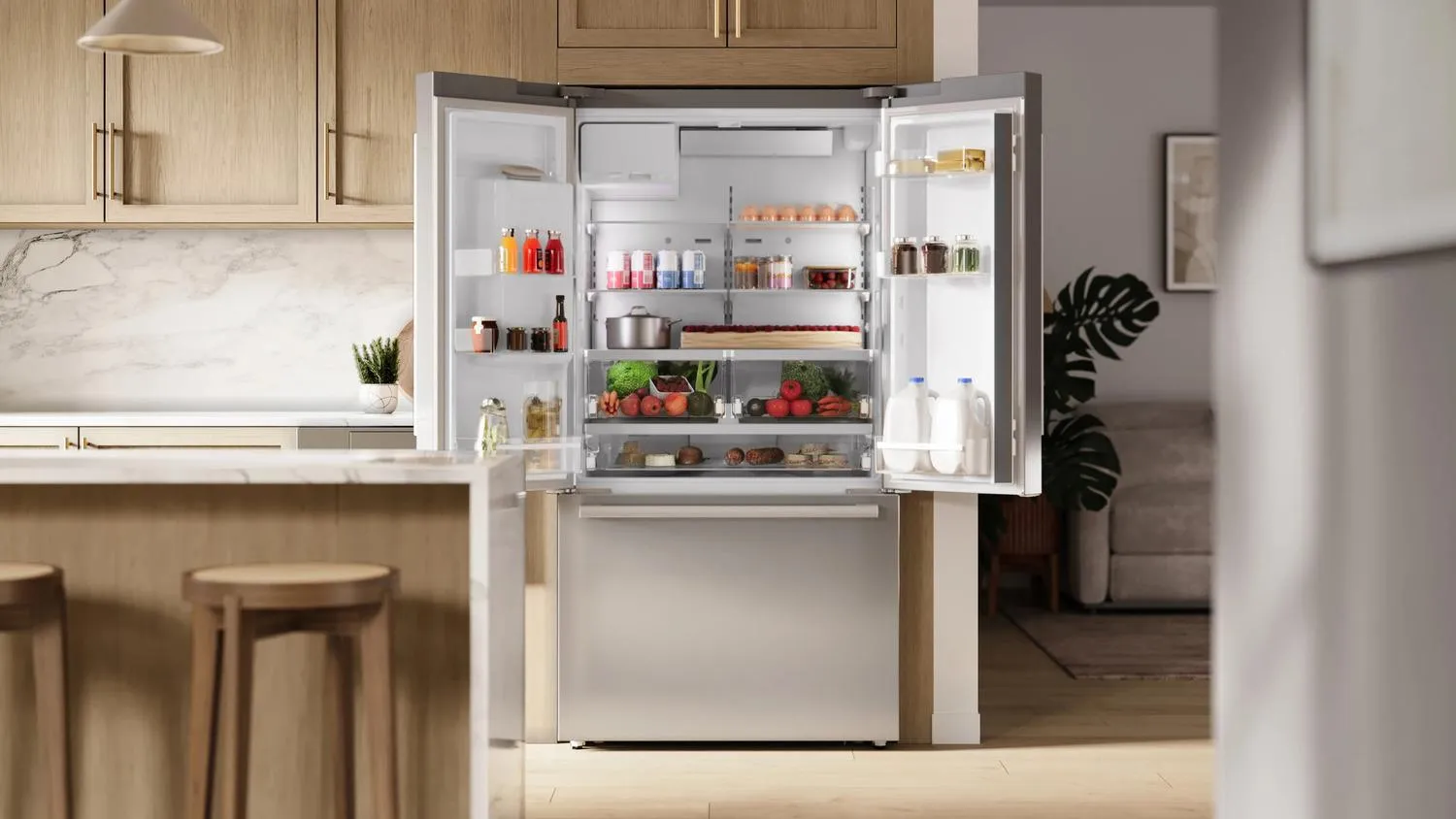 Bosch B36CD52SNS 500 Series French Door Bottom Mount Refrigerator 36 Stainless Steel (With Anti-Fingerprint). Total No Frost