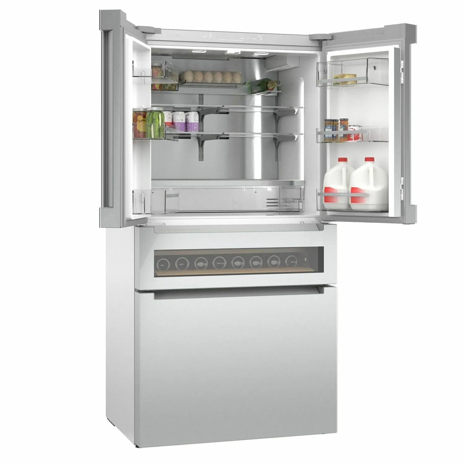 Bosch B36CL81ENG 800 Series French Door Bottom Mount Refrigerator 36'' Easy Clean Stainless Steel B36Cl81Eng