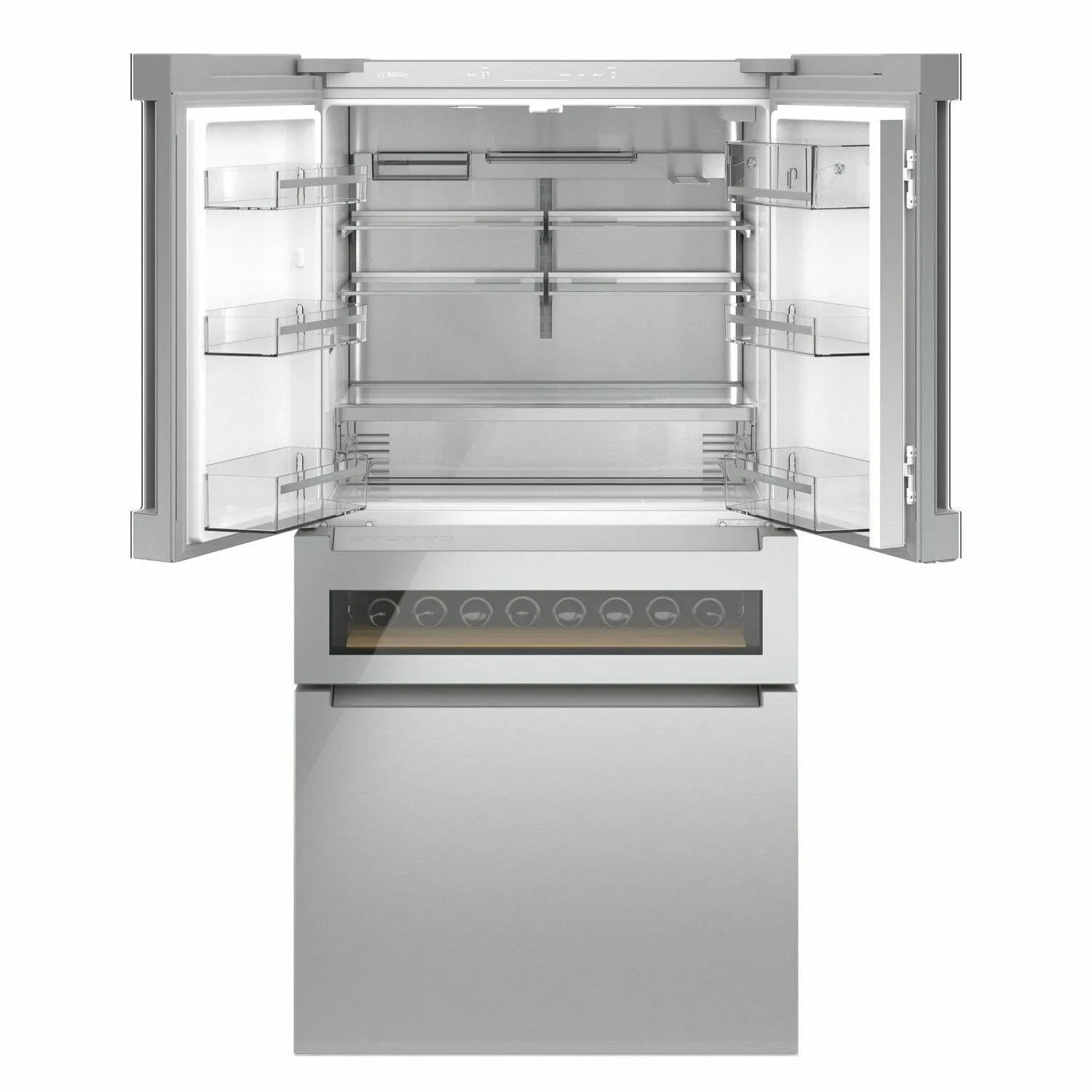 Bosch B36CL81ENG 800 Series French Door Bottom Mount Refrigerator 36'' Easy Clean Stainless Steel B36Cl81Eng