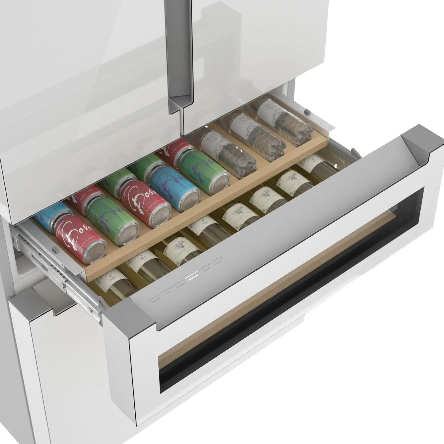Bosch B36CL81ENW 800 Series French Door Bottom Mount Refrigerator. Glass Door 36 White