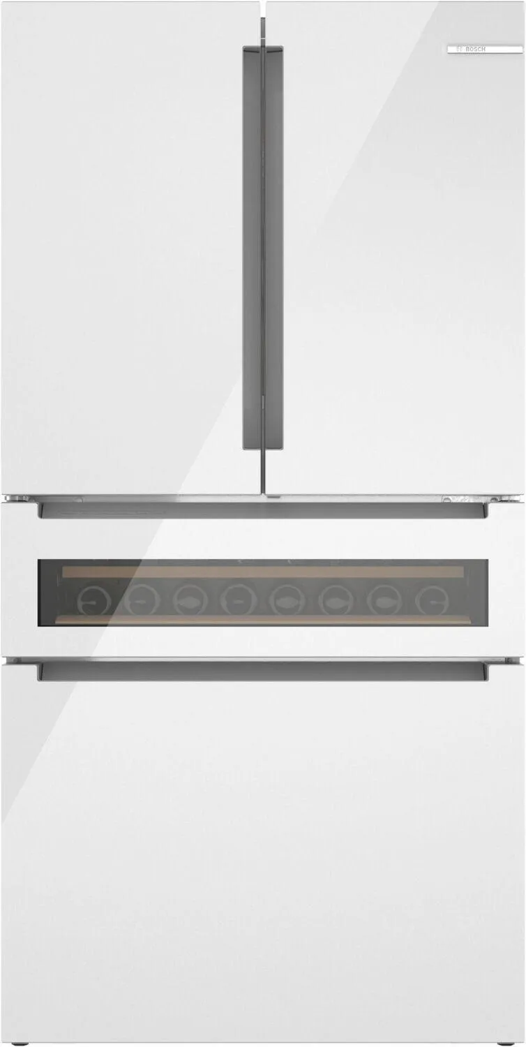 Bosch B36CL81ENW 800 Series French Door Bottom Mount Refrigerator. Glass Door 36 White