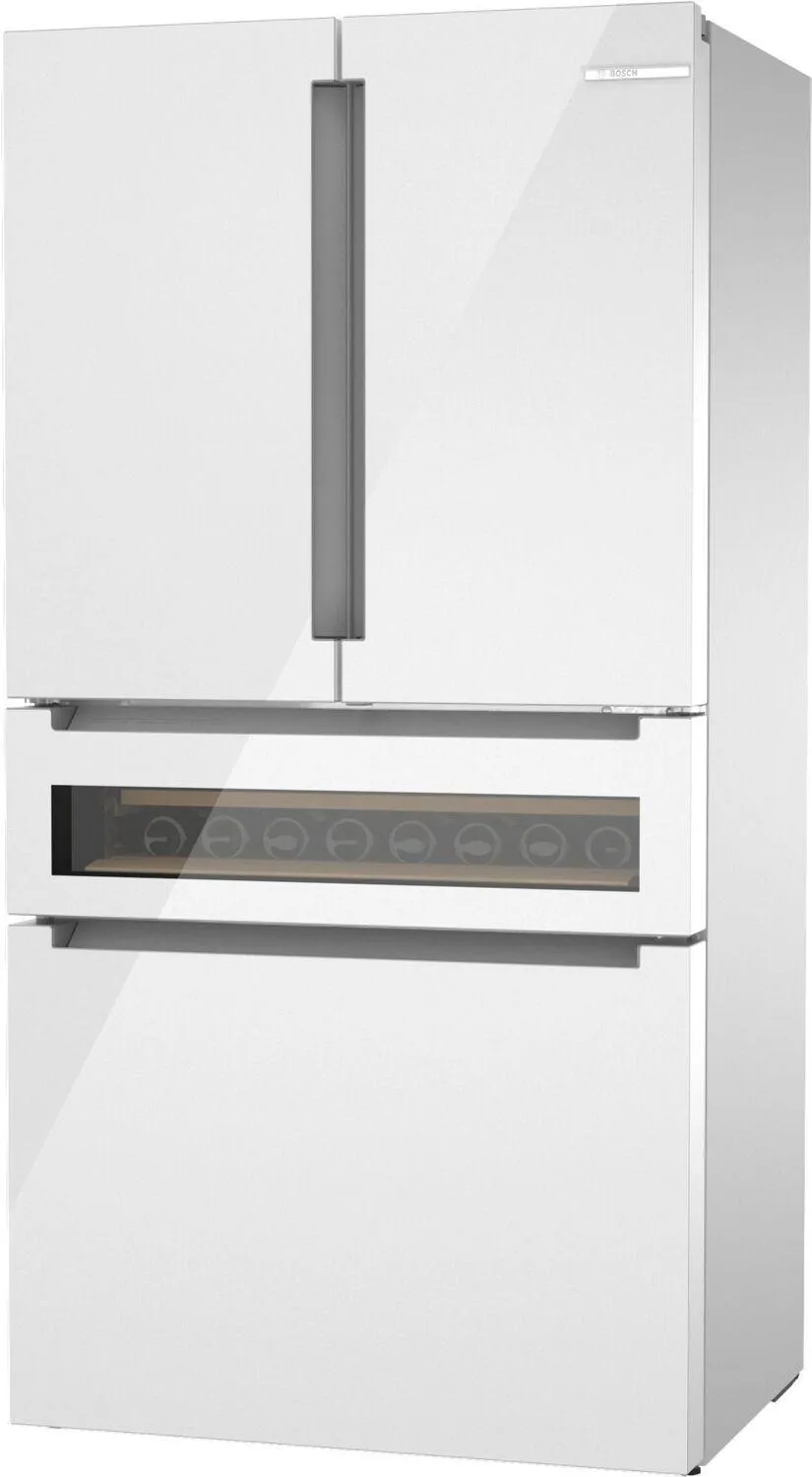Bosch B36CL81ENW 800 Series French Door Bottom Mount Refrigerator. Glass Door 36 White