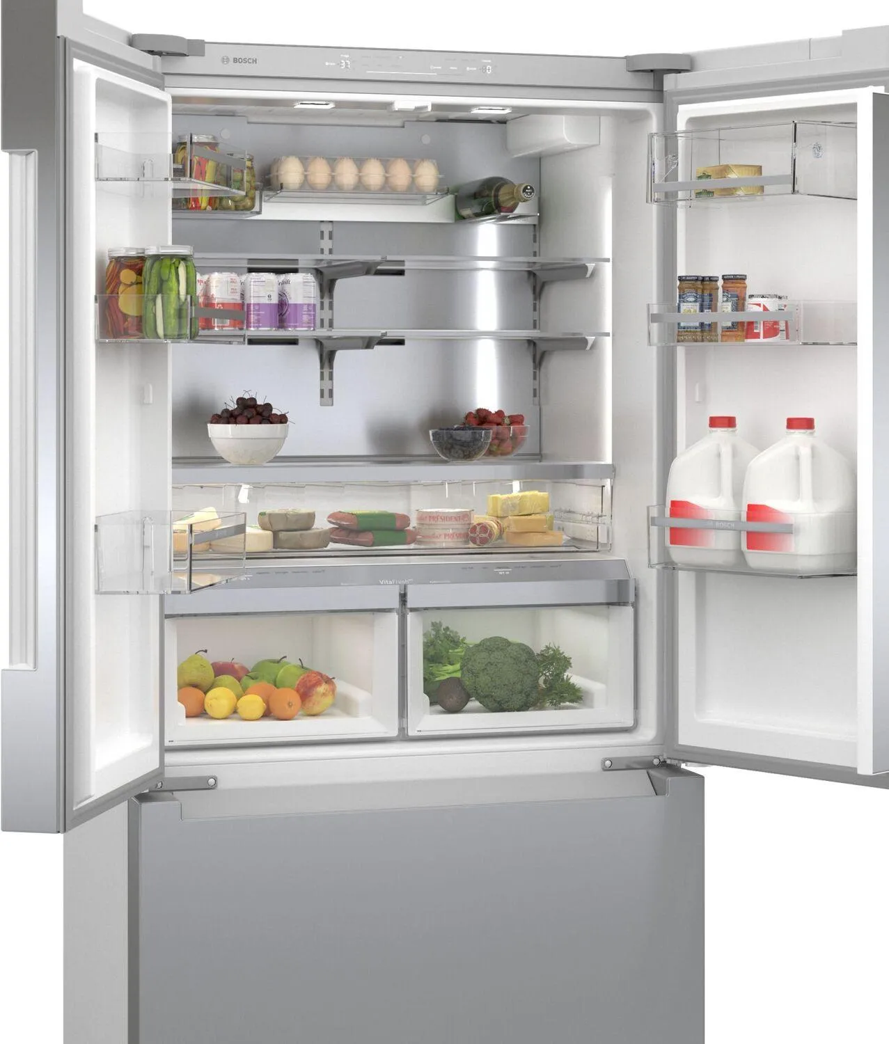 Bosch B36CT81ENS 800 Series French Door Bottom Mount Refrigerator 36 Easy Clean Stainless Steel