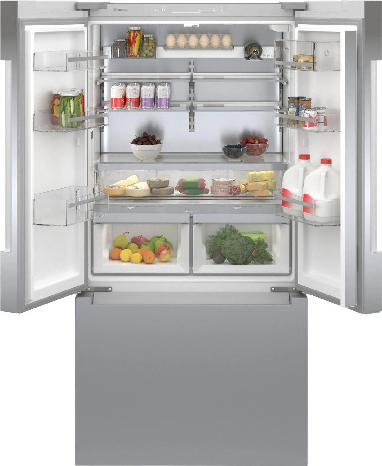 Bosch B36CT81ENS 800 Series French Door Bottom Mount Refrigerator 36 Easy Clean Stainless Steel