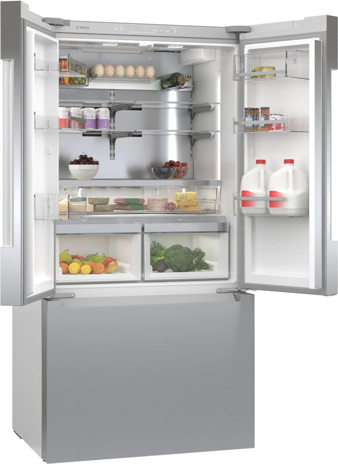 Bosch B36CT81ENS 800 Series French Door Bottom Mount Refrigerator 36 Easy Clean Stainless Steel