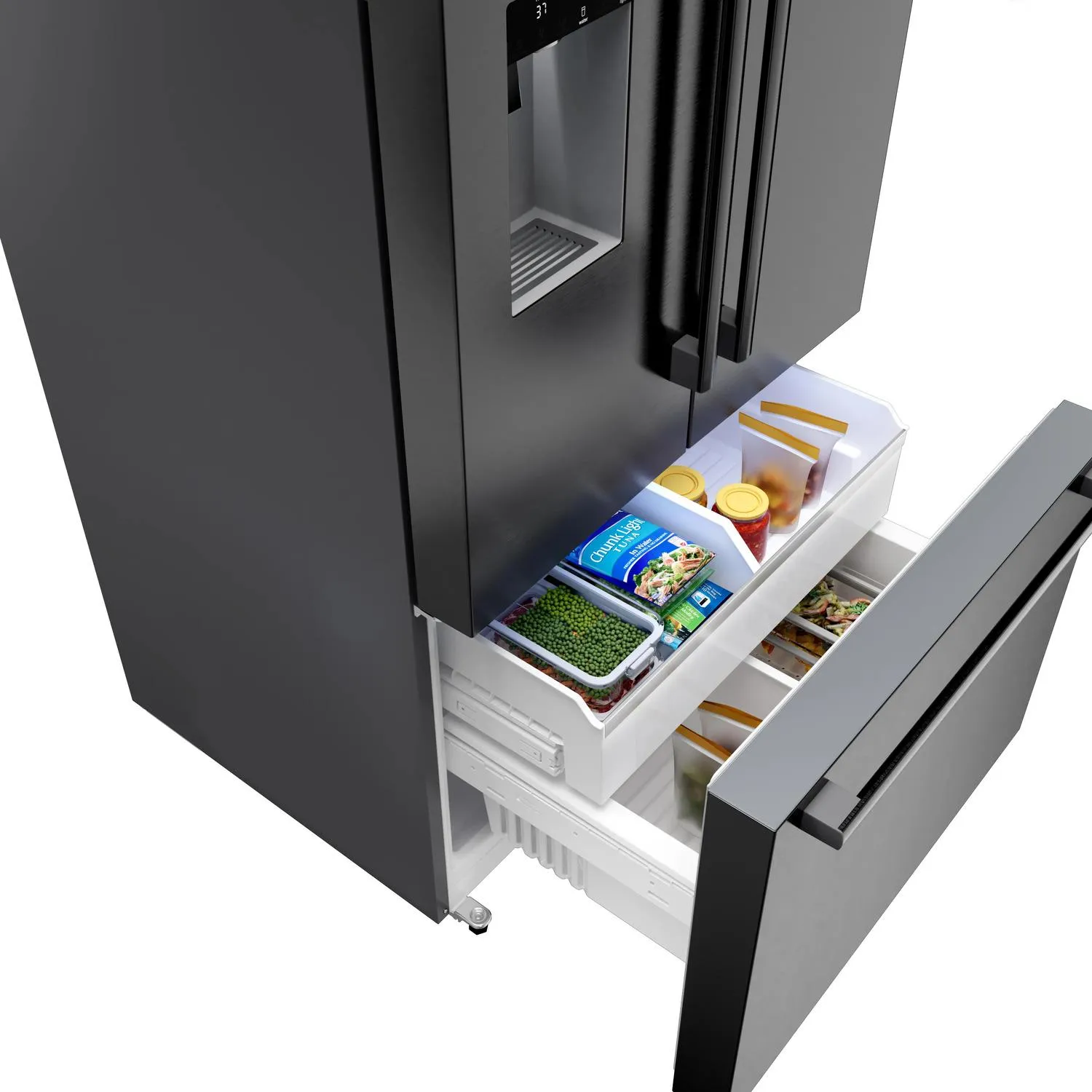 Bosch B36FD52SNB 500 Series French Door Bottom Mount Refrigerator 36 Black Stainless Steel