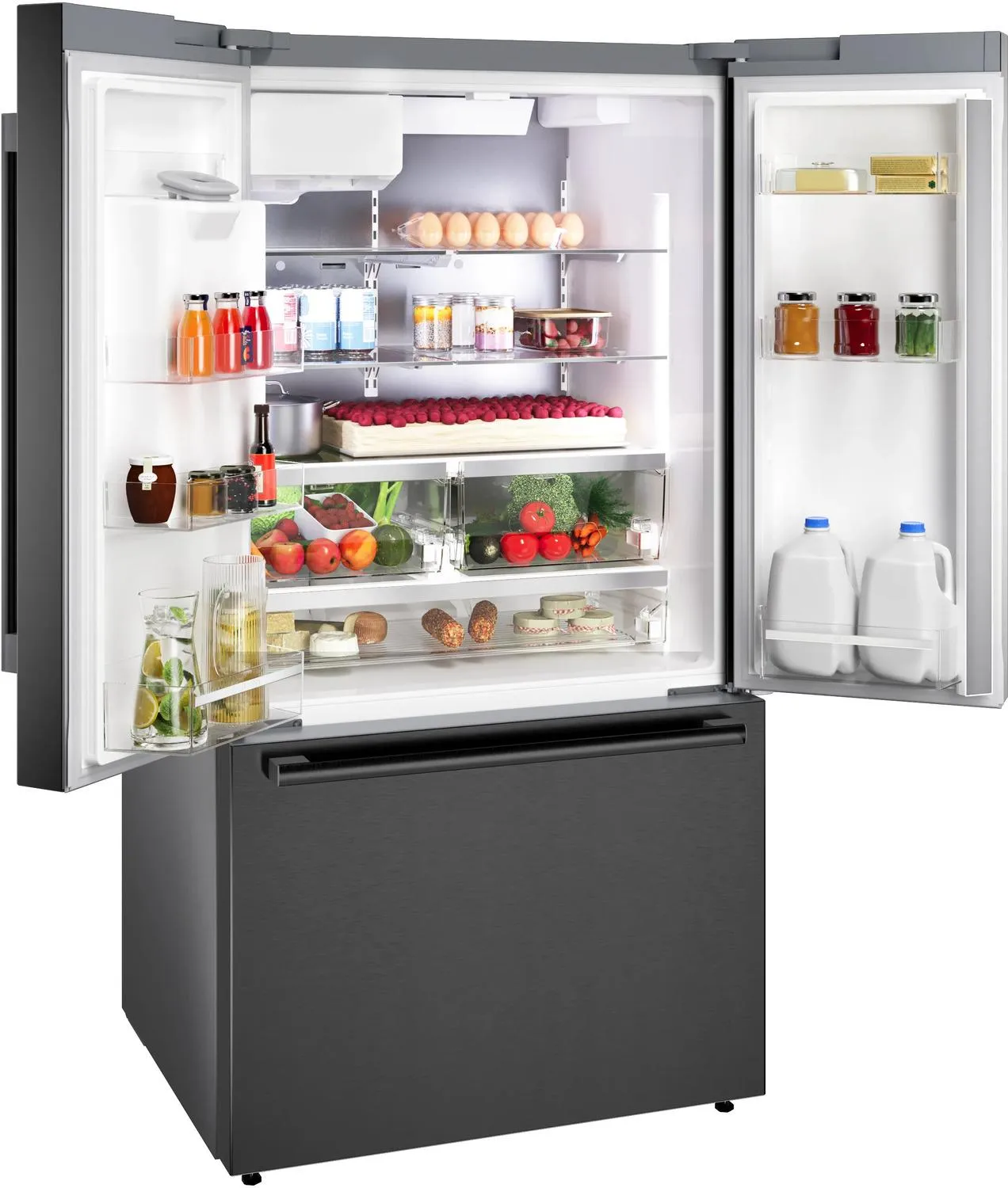 Bosch B36FD52SNB 500 Series French Door Bottom Mount Refrigerator 36 Black Stainless Steel