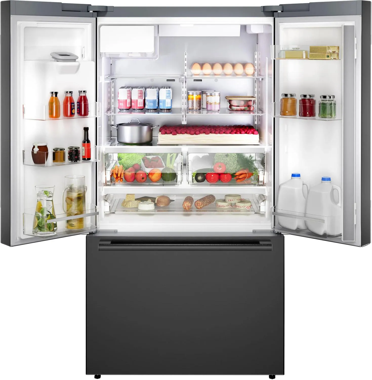 Bosch B36FD52SNB 500 Series French Door Bottom Mount Refrigerator 36 Black Stainless Steel