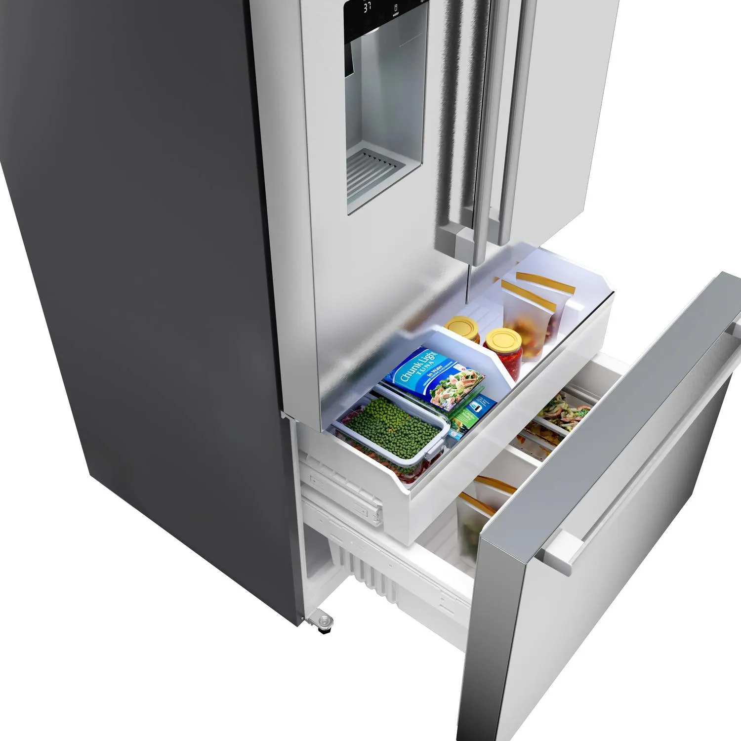 Bosch B36FD52SNS 500 Series French Door Bottom Mount Refrigerator 36 Stainless Steel (With Anti-Fingerprint)