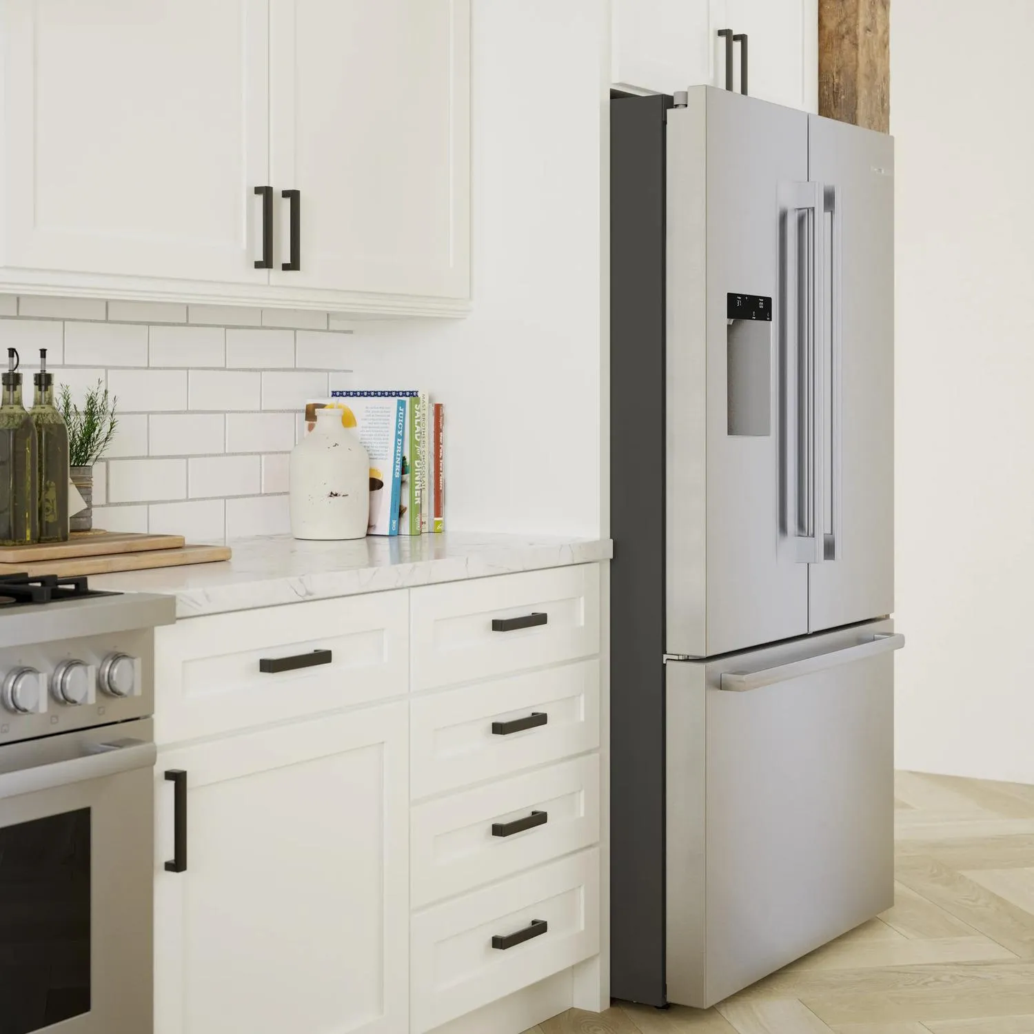 Bosch B36FD52SNS 500 Series French Door Bottom Mount Refrigerator 36 Stainless Steel (With Anti-Fingerprint)