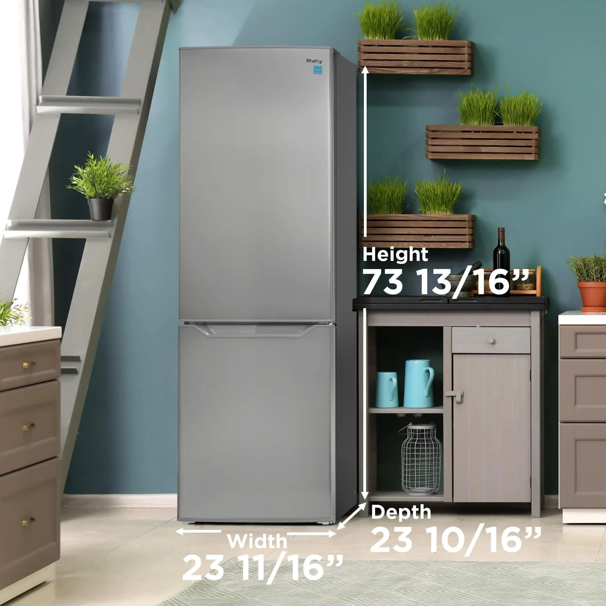 Danby DBMF100B1SLDB Danby 10 Cu Ft Bottom Mount Refrigerator