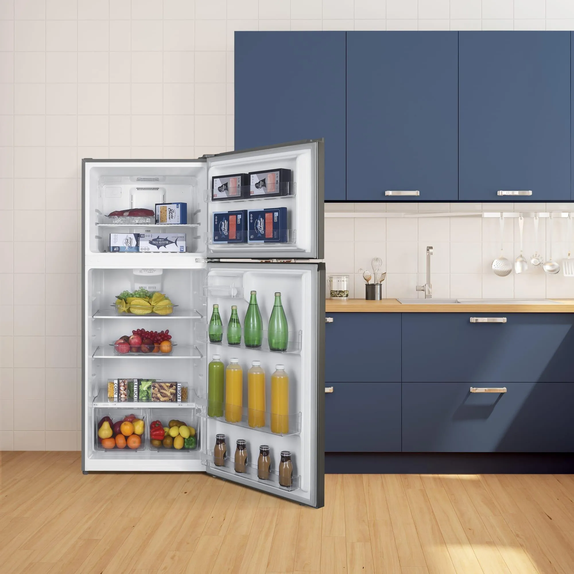 Danby DFF176B1SLDB Danby 18 Cu. Ft. Top Mount Refrigerator In Stainless Steel Look