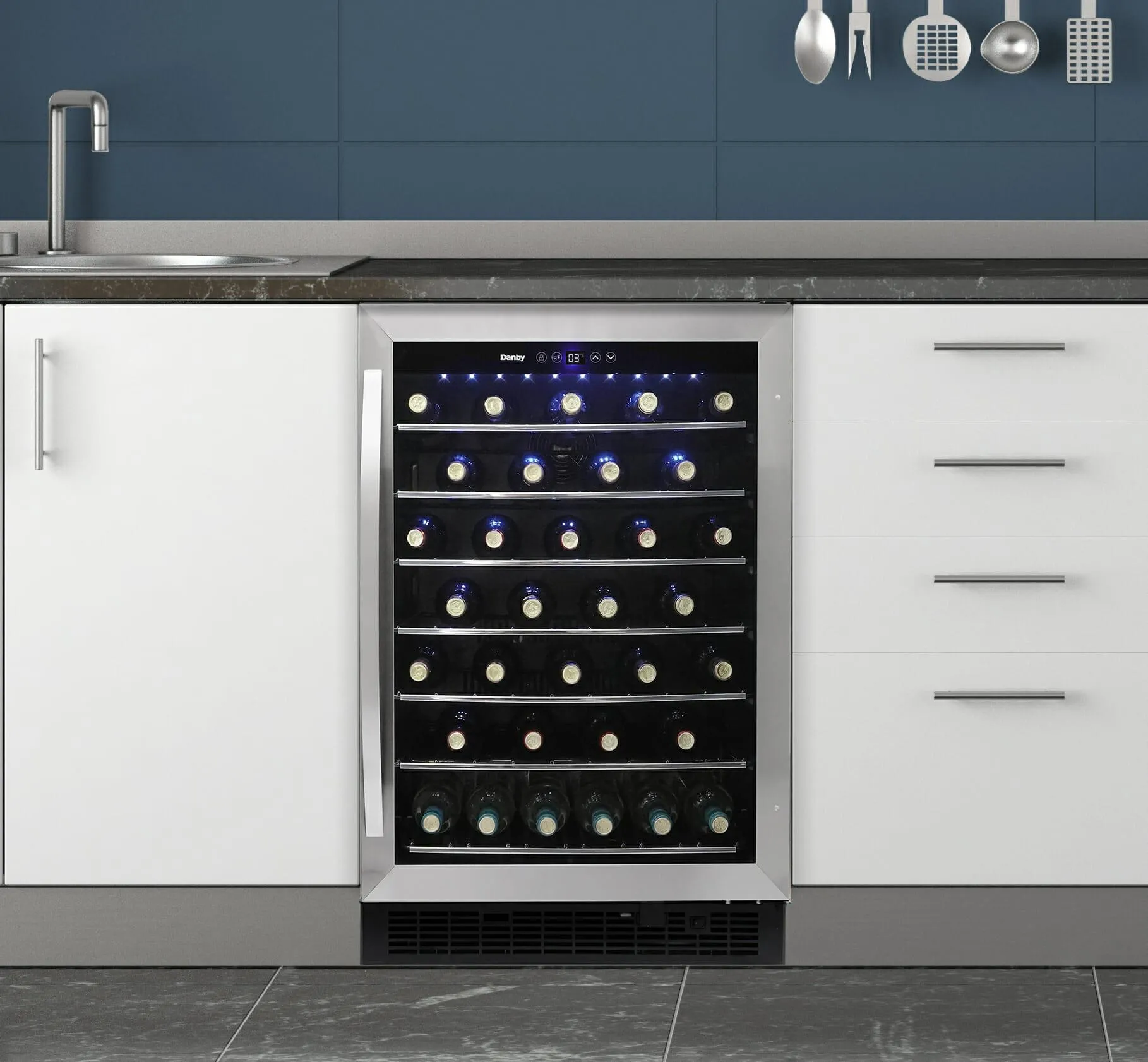 Danby DWC057A1BSS Danby 60 Bottle Built-In Wine Cooler In Stainless Steel