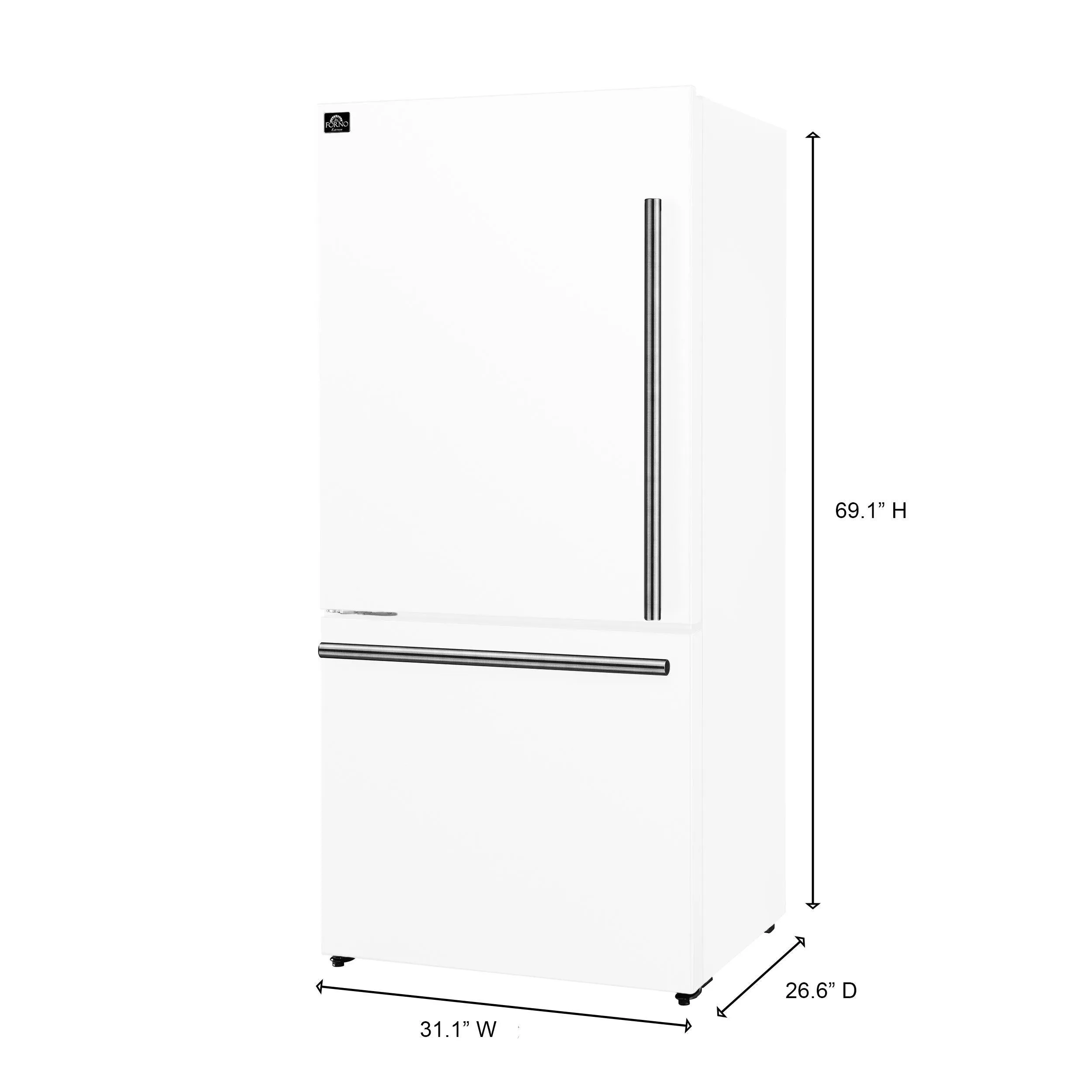 Forno FFFFD178631WHT Milano 31-Inch White With Ice Maker
