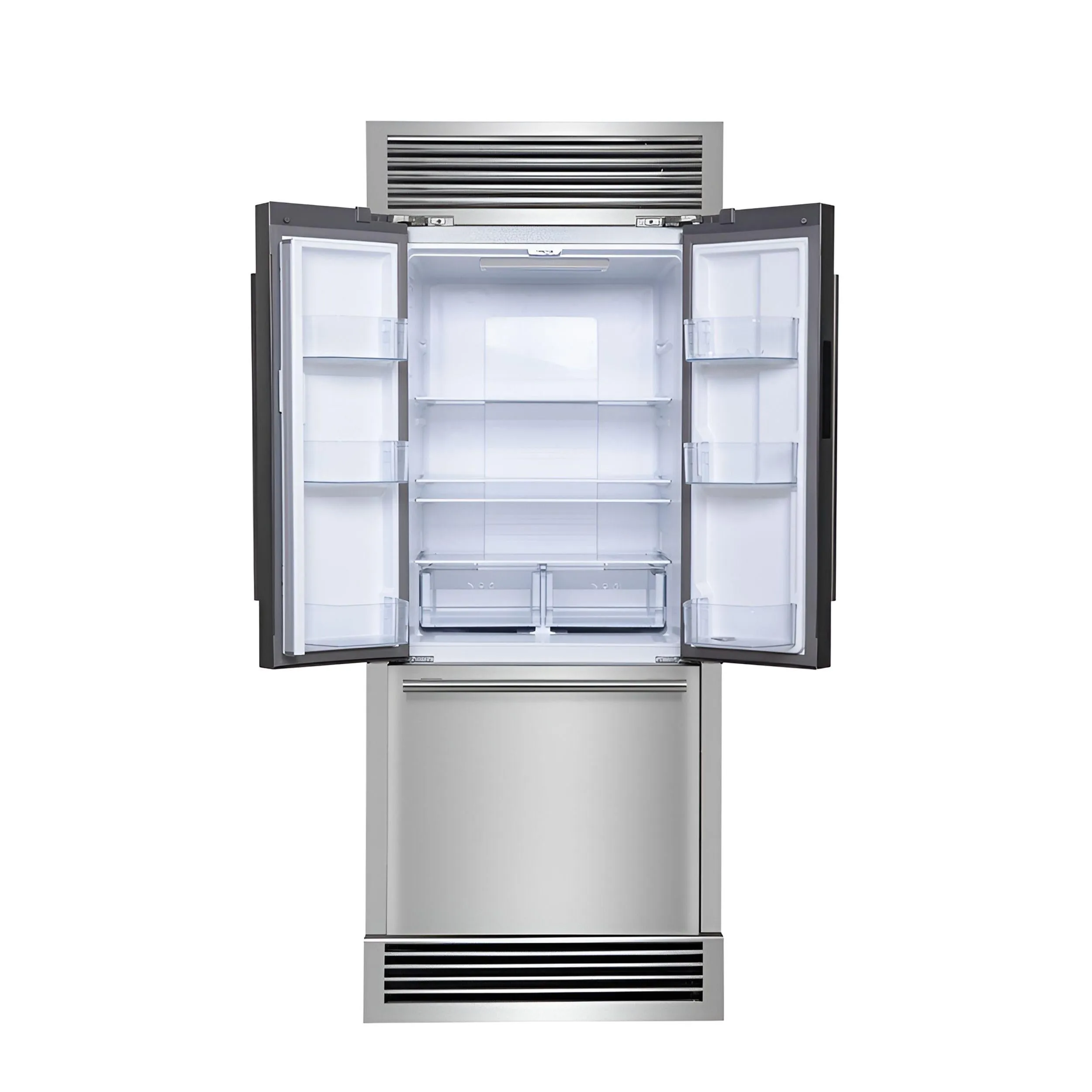 Forno FFFFD197435SG No Frost Refridgerator With Grill 35 French Door 17.5Cf. Vcm Stainless Steel With Ice Maker