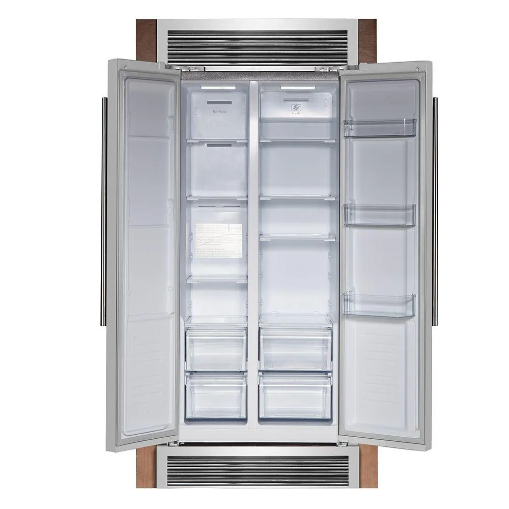 Forno FFRBI180537SG Forno Salerno 33 Side-By-Side 15.6 Cu.Ft. Stainless Steel Refrigerator With Grill Trim