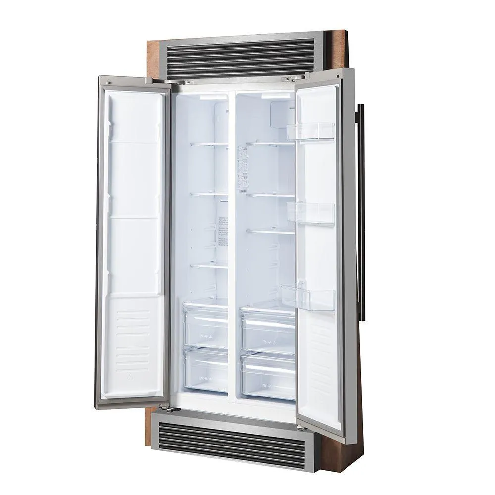 Forno FFRBI180537SG Forno Salerno 33 Side-By-Side 15.6 Cu.Ft. Stainless Steel Refrigerator With Grill Trim