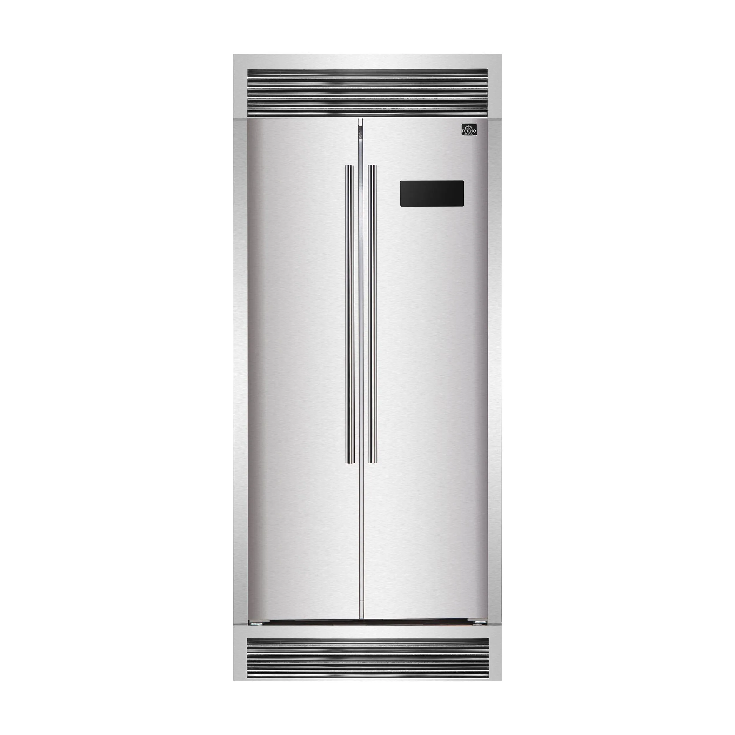 Forno FFRBI180537SG Forno Salerno 33 Side-By-Side 15.6 Cu.Ft. Stainless Steel Refrigerator With Grill Trim