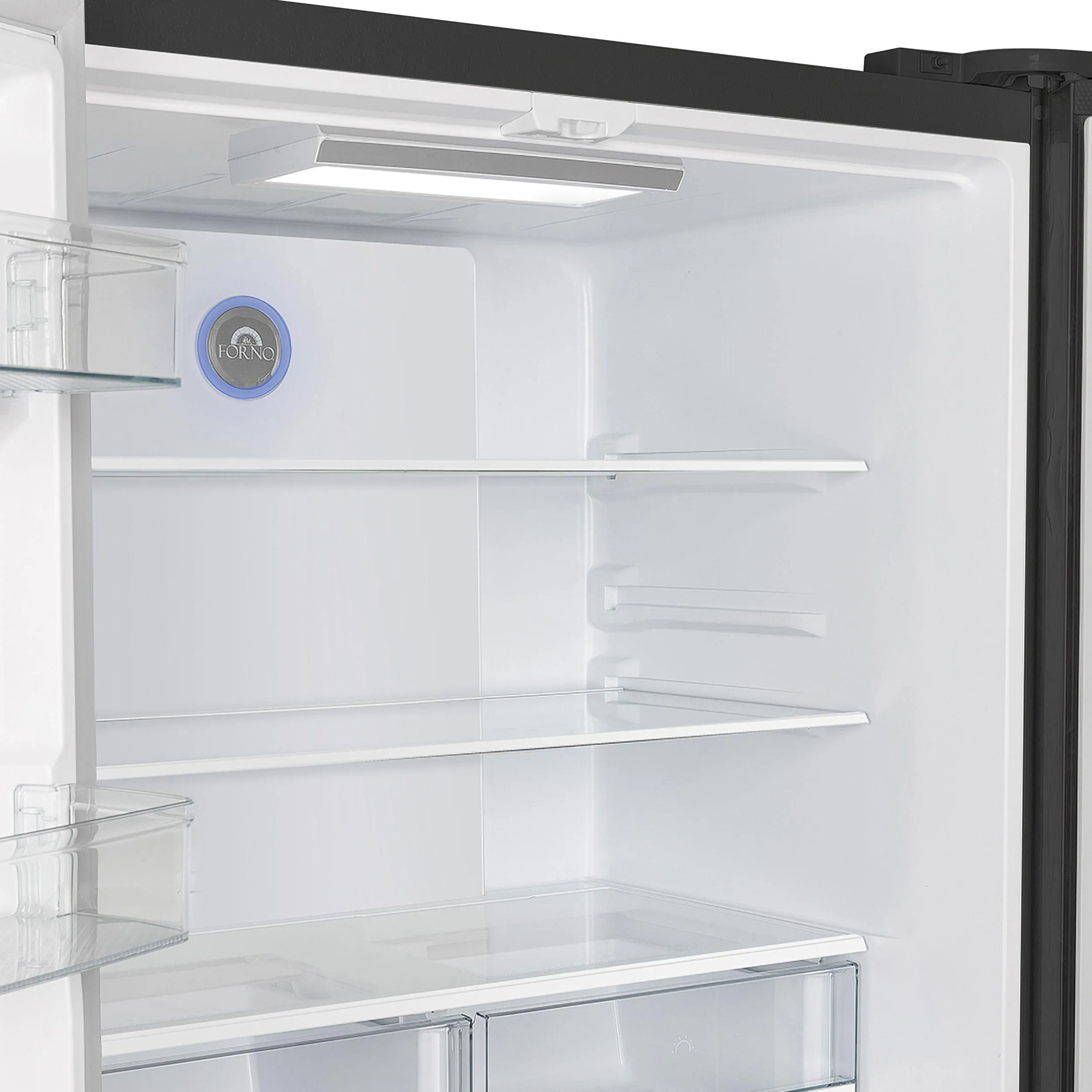 Forno FFRBI182036BLK Espresso Moena 36-Inch French Door Refrigerator In Black. 19.2 Cu.Ft