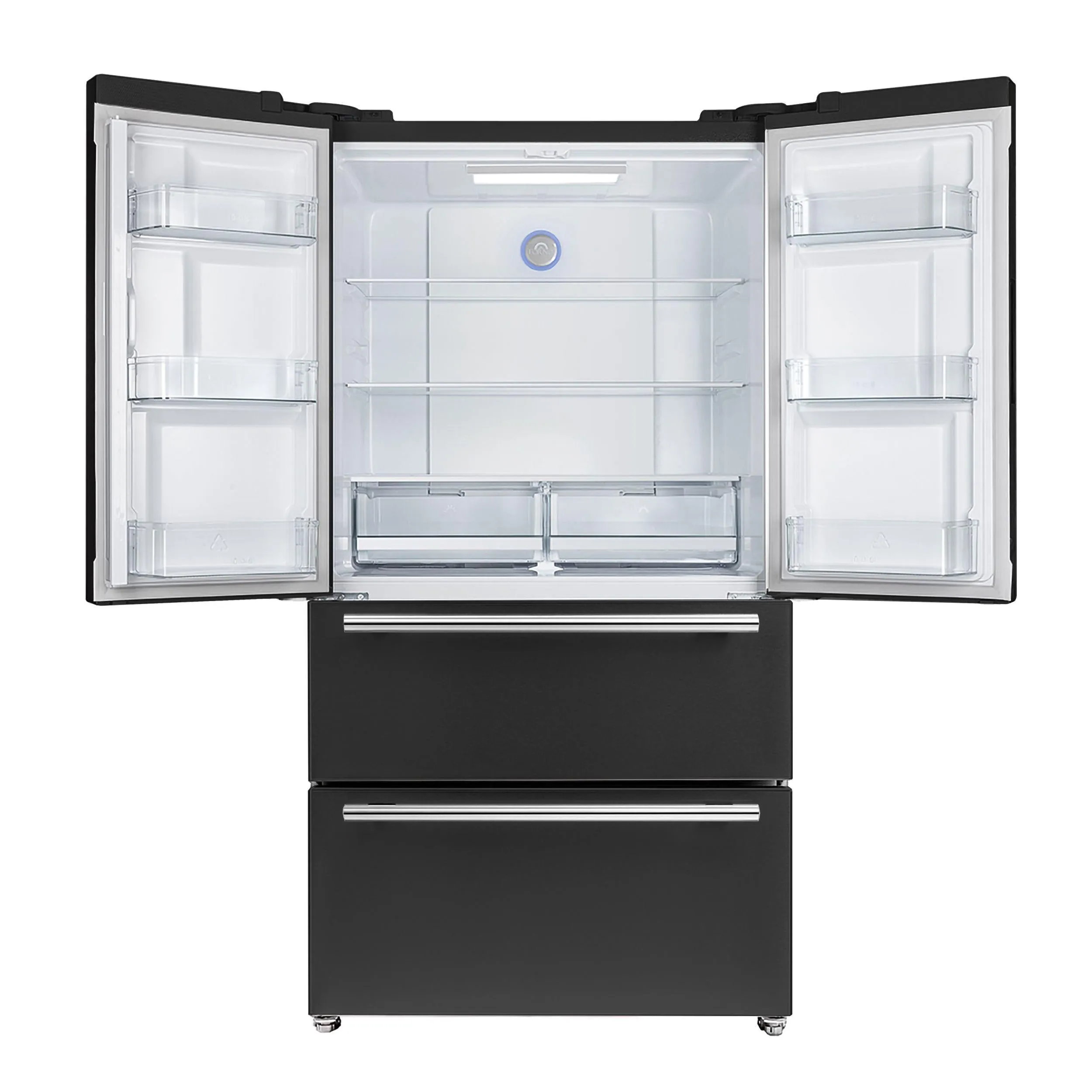 Forno FFRBI182036BLK Espresso Moena 36-Inch French Door Refrigerator In Black. 19.2 Cu.Ft