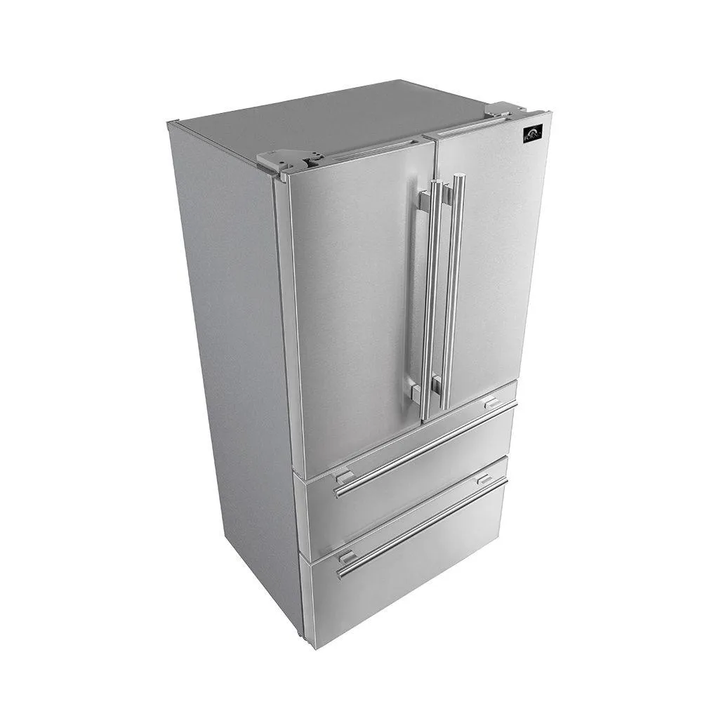 Forno FFRBI182036SB Forno Moena 36 French Door 19.2 Cu.Ft. Stainless Steel Refrigerator