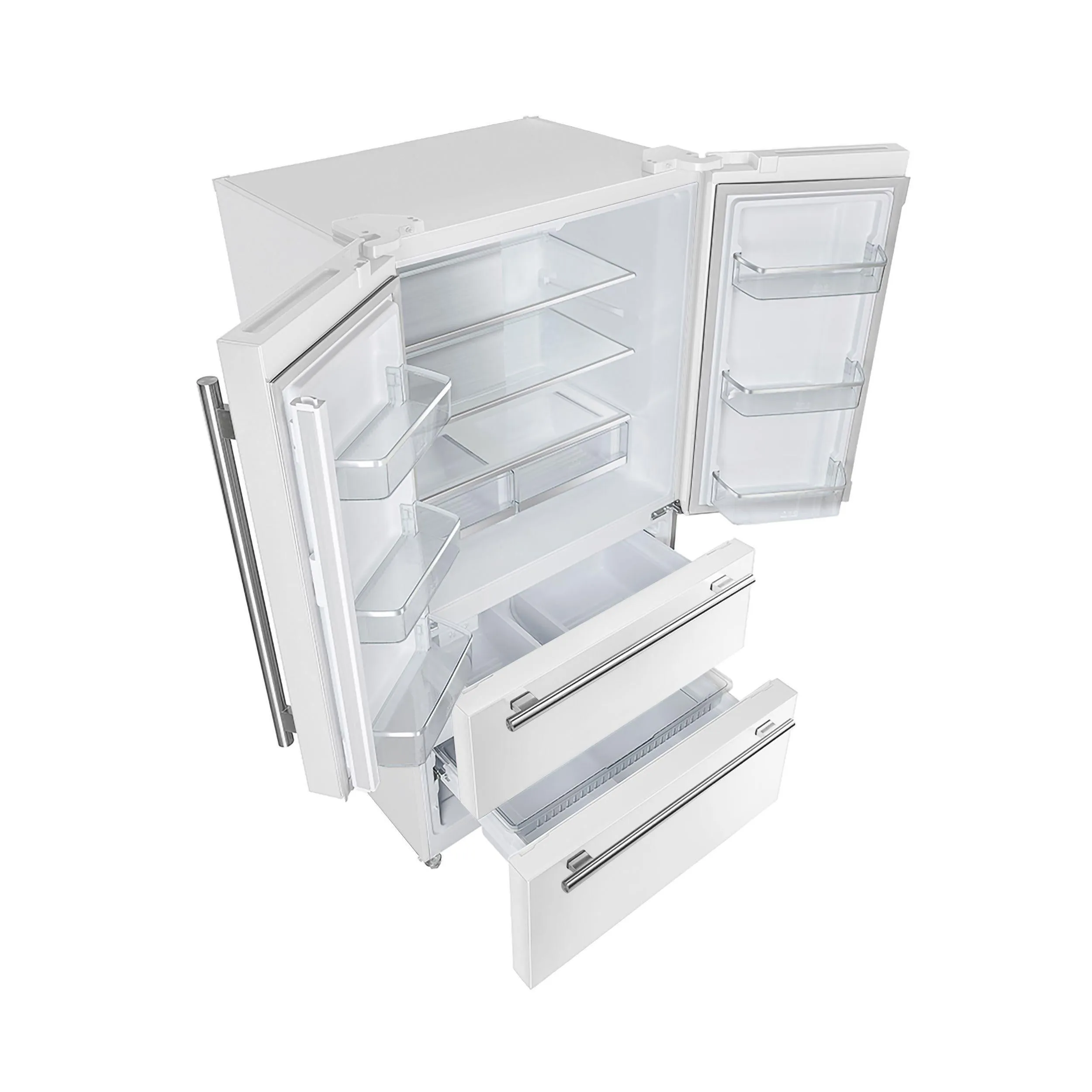 Forno FFRBI182036WHT Espresso Moena 36-Inch French Door Refrigerator In White. 19.2 Cu.Ft